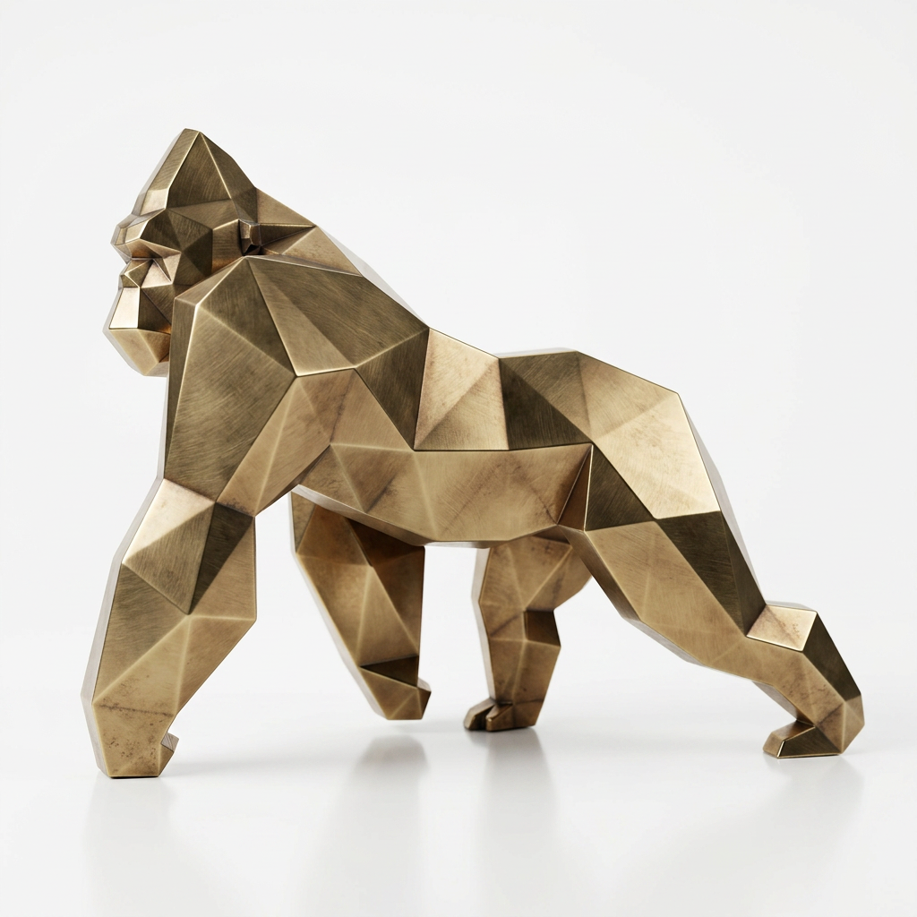 Grande Sculpture King Kong Minimaliste - Sculpture Origami