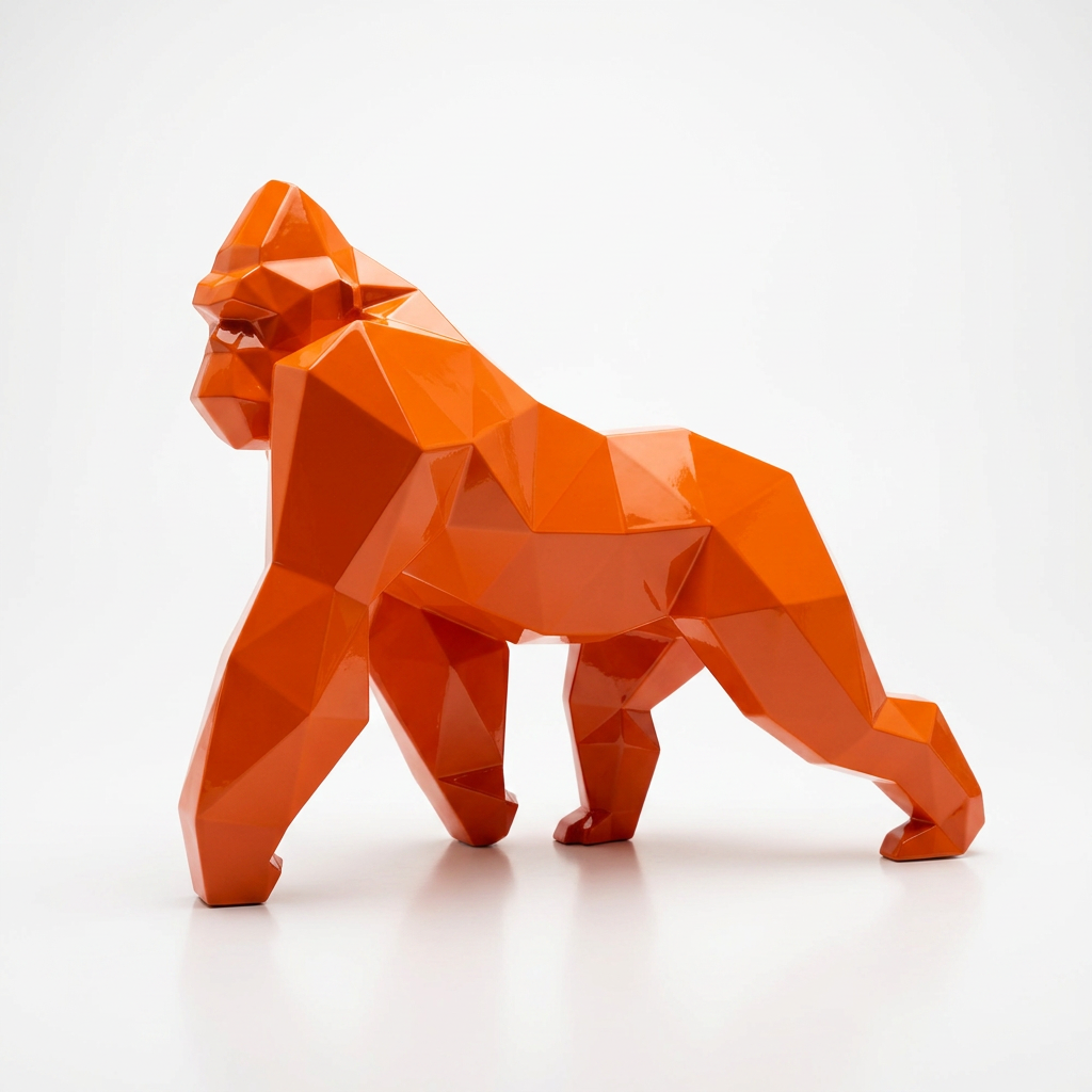 Grande Sculpture King Kong Minimaliste - Sculpture Origami