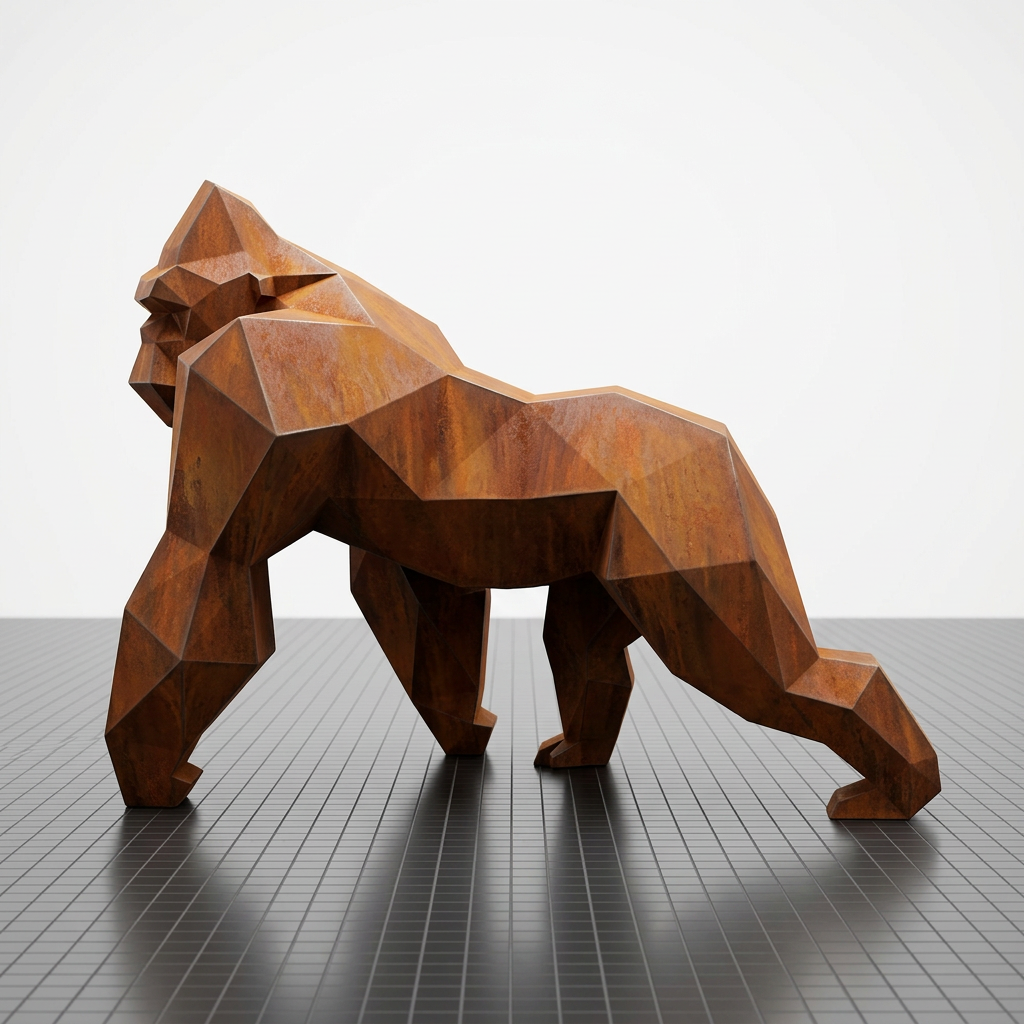 Grande Sculpture King Kong Minimaliste - Sculpture Origami