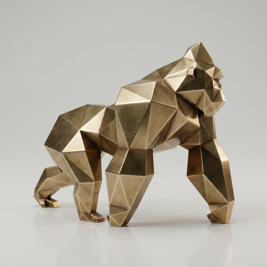 Grande Sculpture King Kong Minimaliste - Sculpture Origami