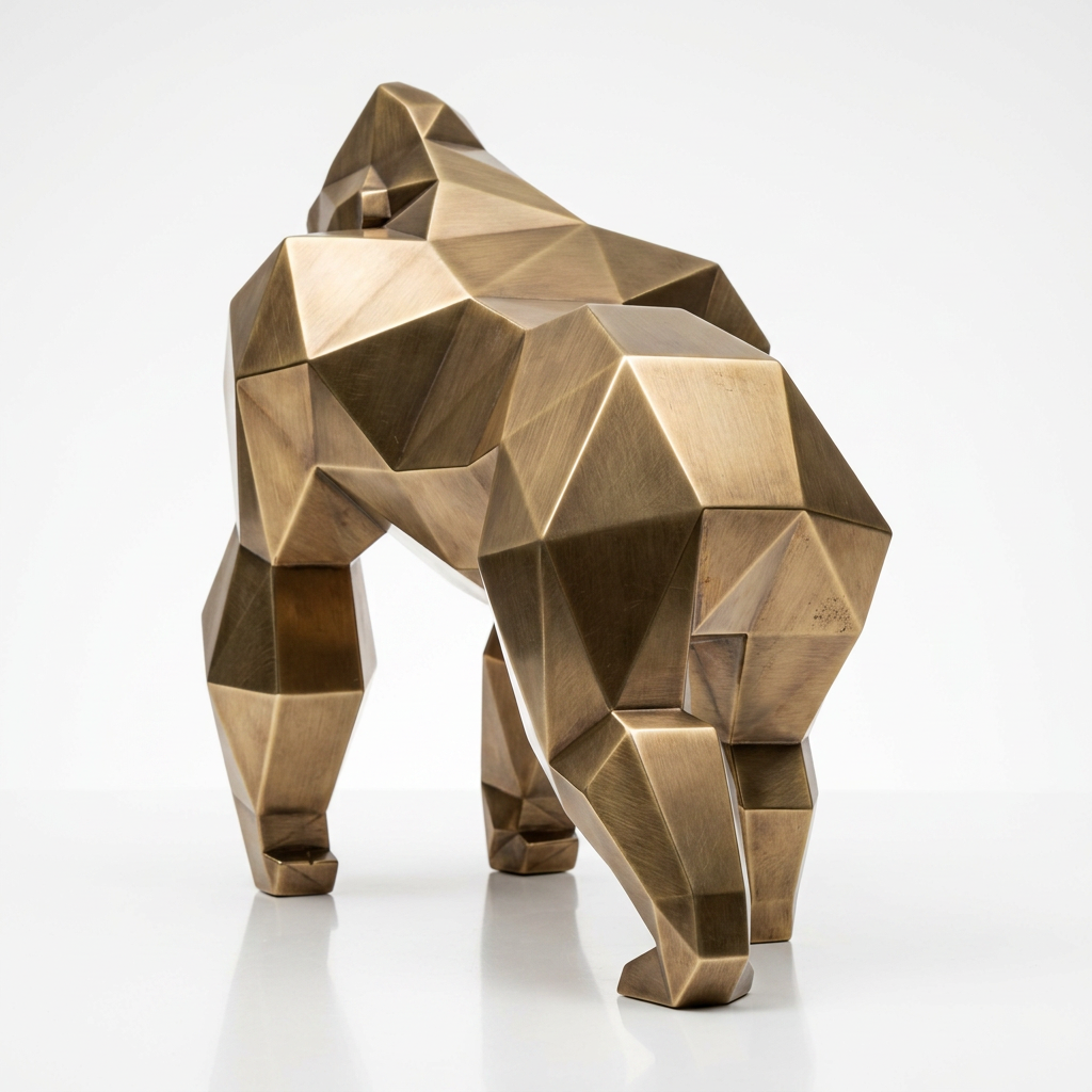 Grande Sculpture King Kong Minimaliste - Sculpture Origami