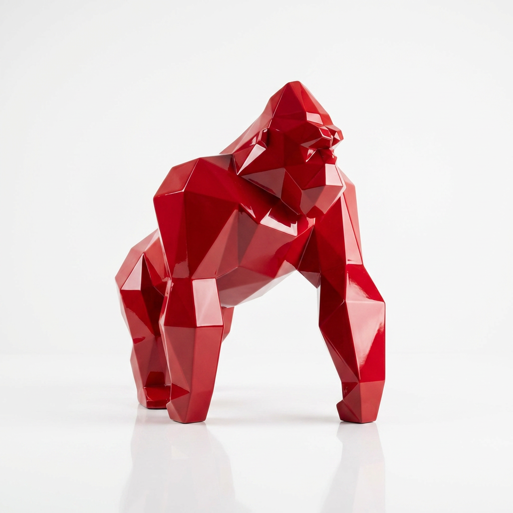 Grande Sculpture King Kong Minimaliste - Sculpture Origami
