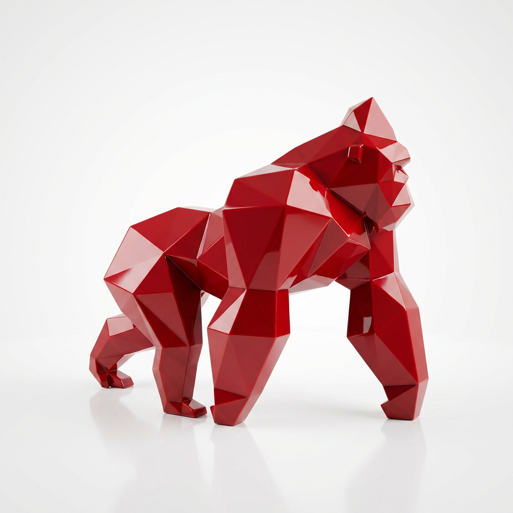 Grande Sculpture King Kong Minimaliste - Sculpture Origami