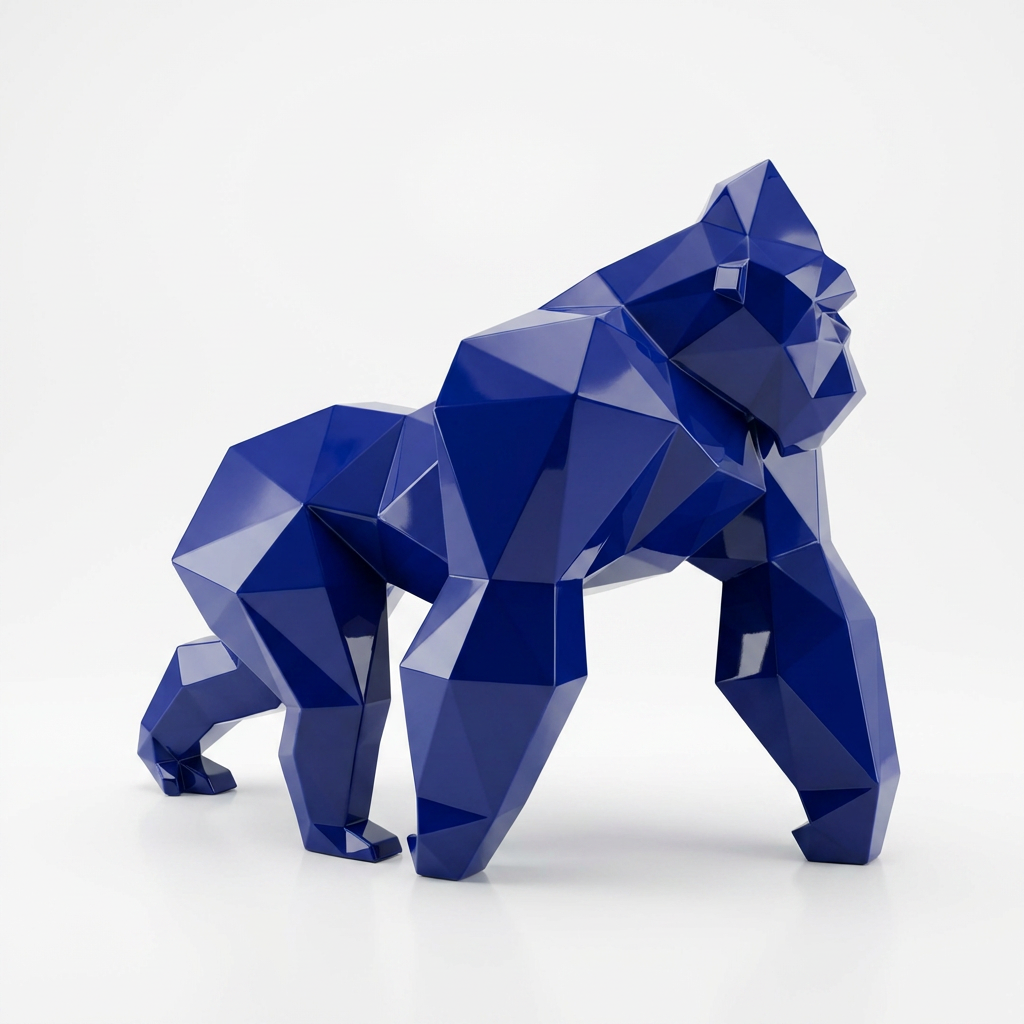 Grande Sculpture King Kong Minimaliste - Sculpture Origami