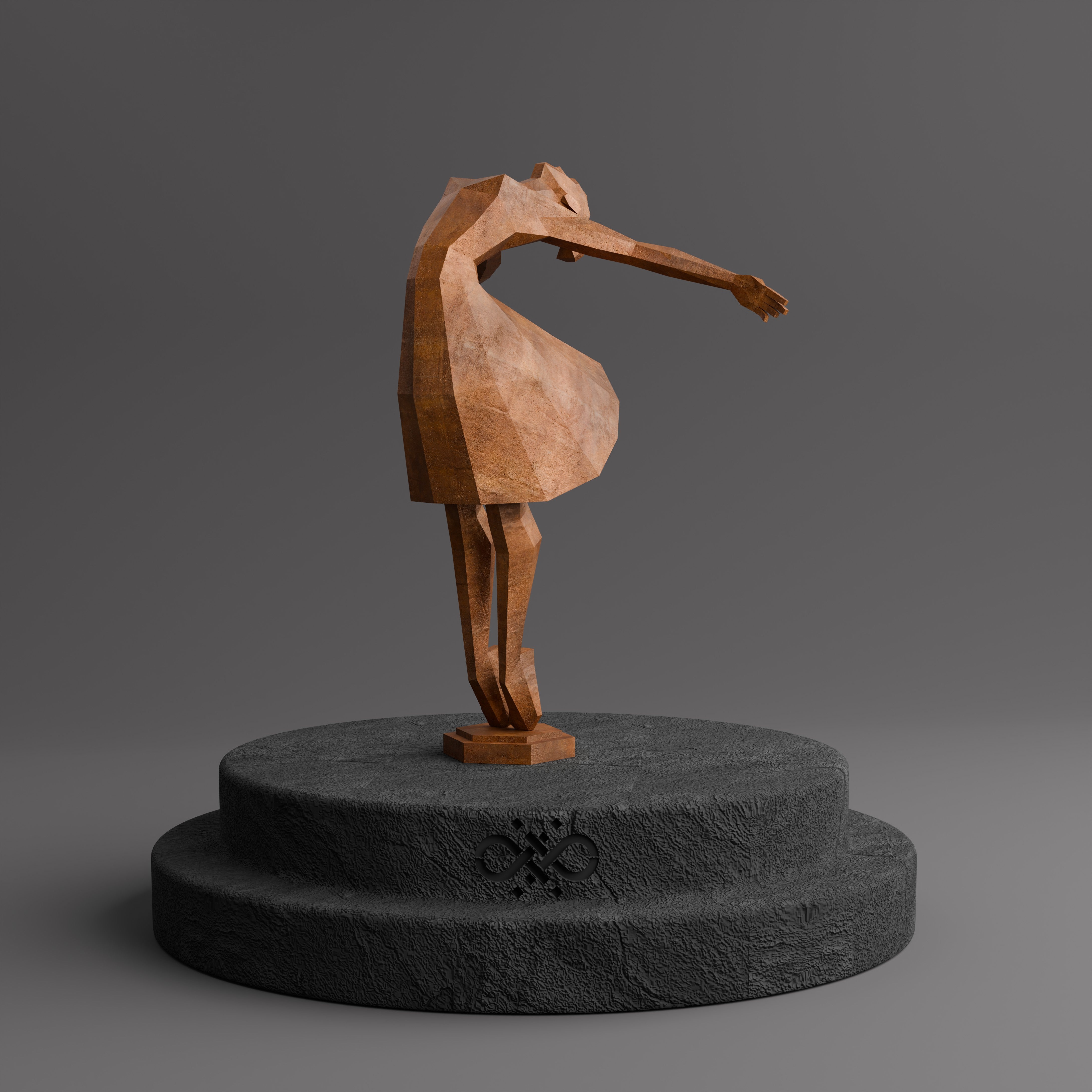 Sculpture Libération - Femme Dansante Style Origami - Sculpture Origami