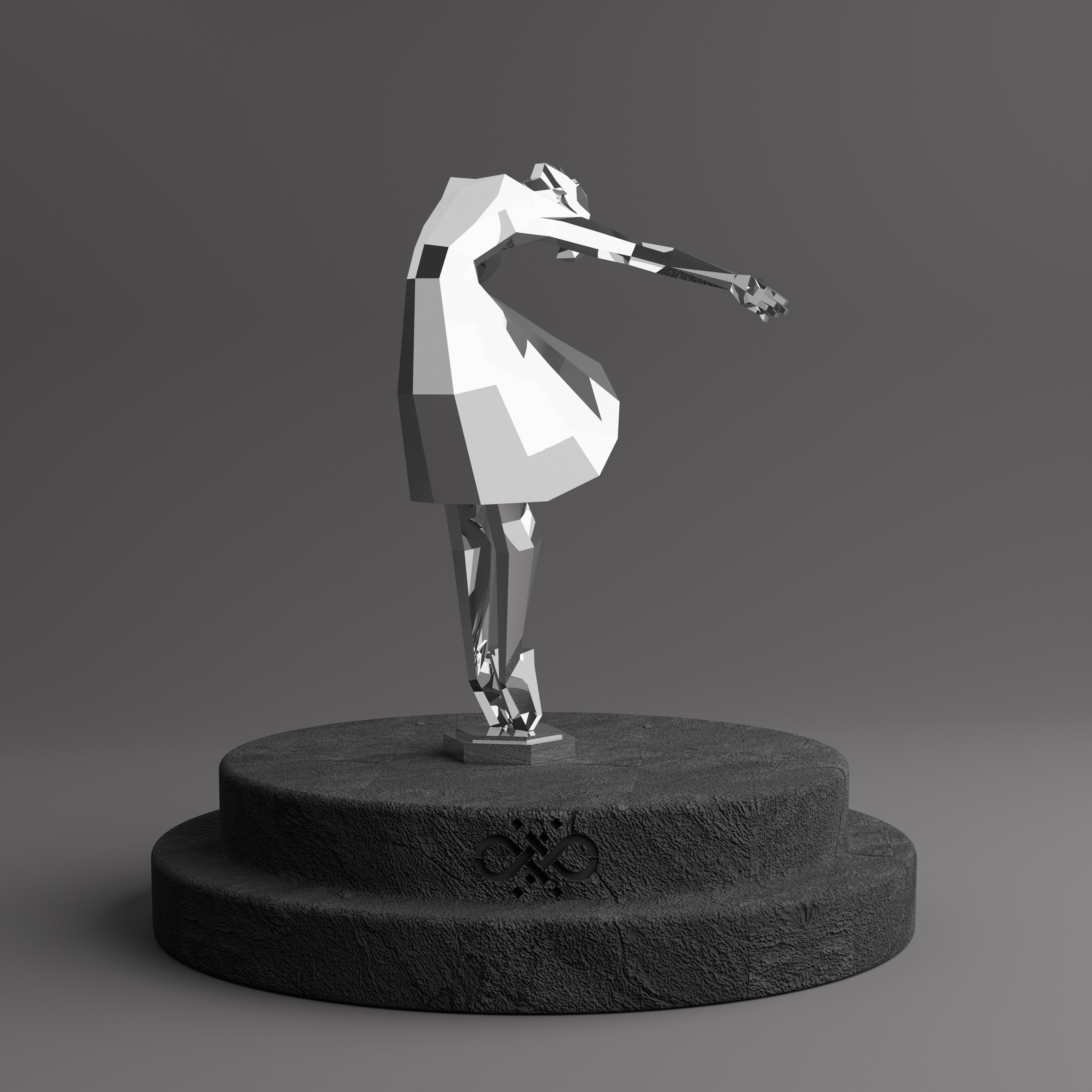 Sculpture Libération - Femme Dansante Style Origami - Sculpture Origami