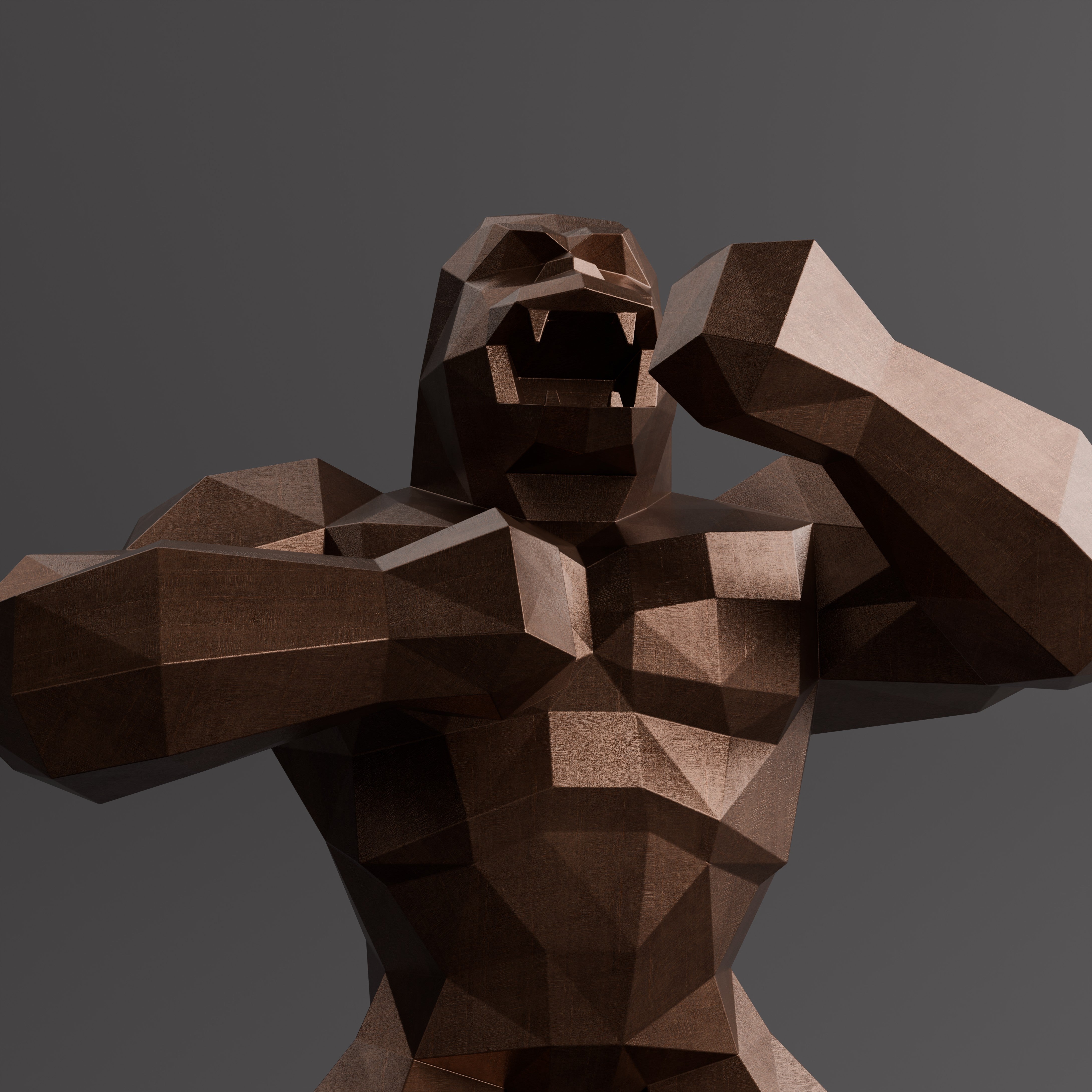 Sculpture King Kong Polygone - Sculpture Origami