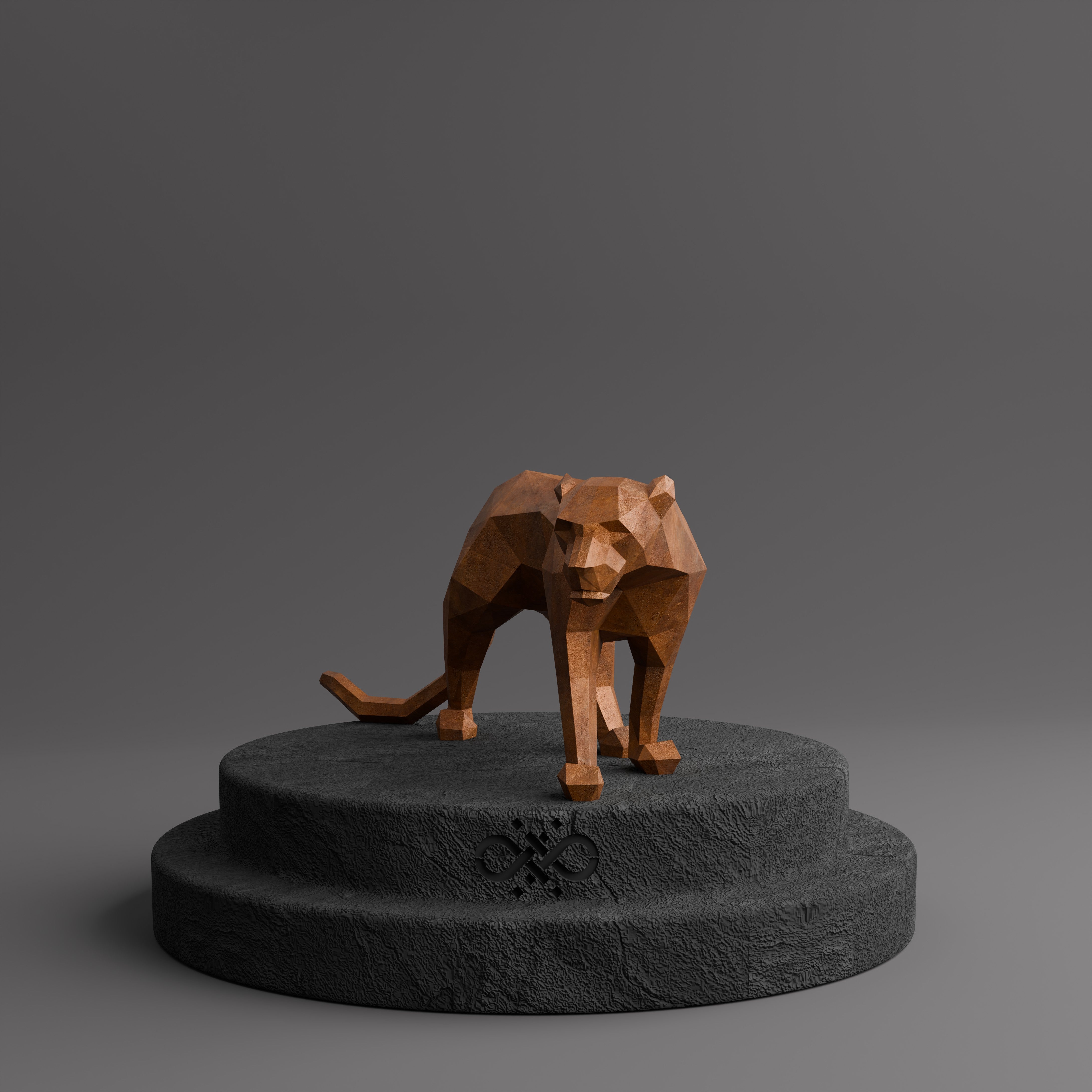 Sculpture Panthère Polygone - Sculpture Origami