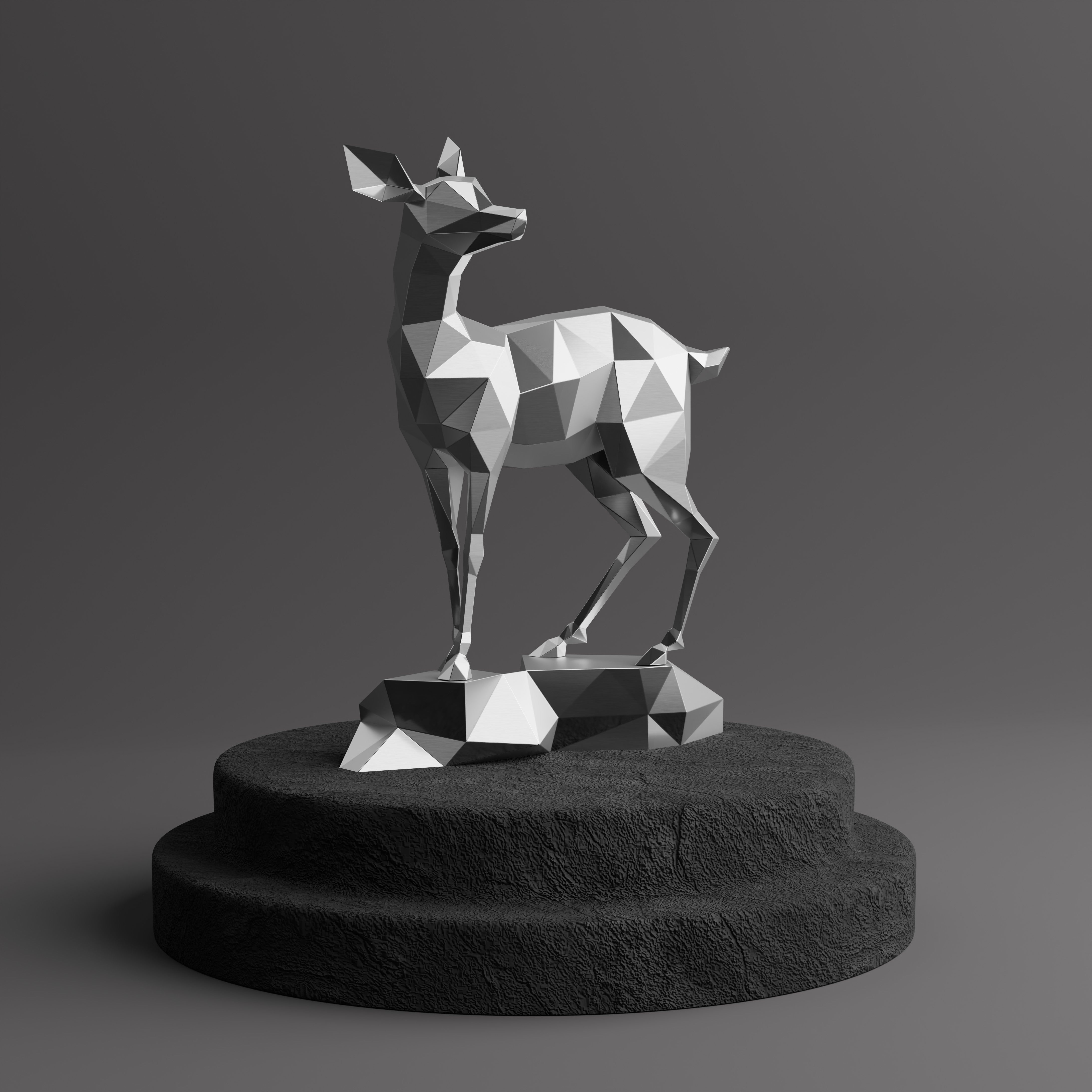 Sculpture Gazelle en Acier Corten - Sculpture Origami