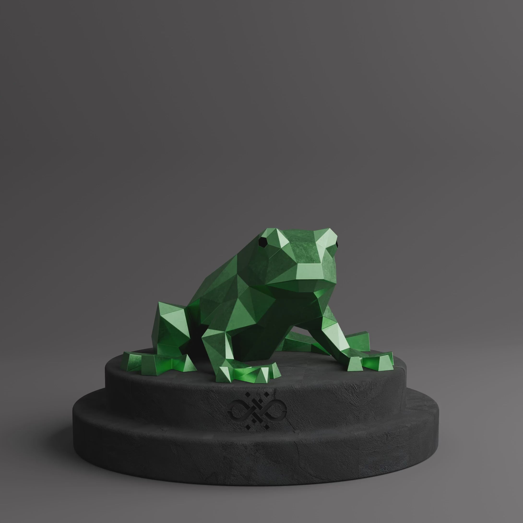 Sculpture de Grenouille Polygone