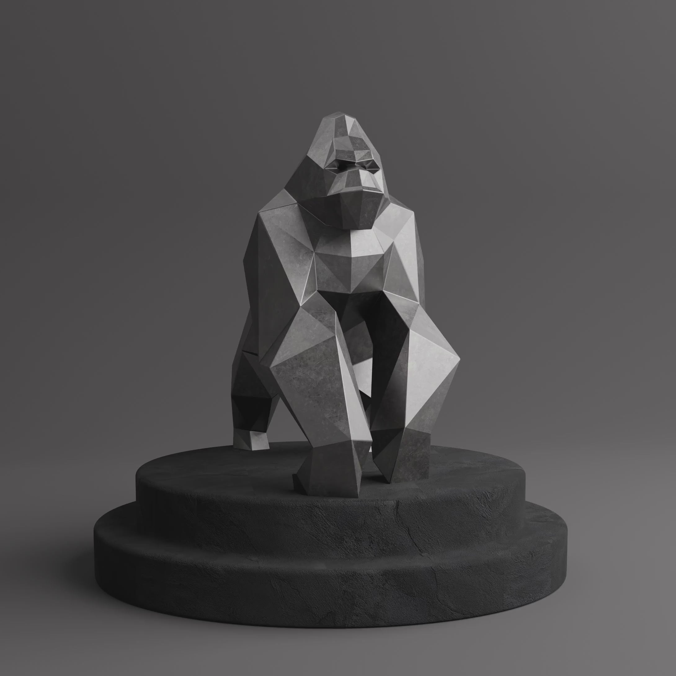 Sculpture Gorille Polygone