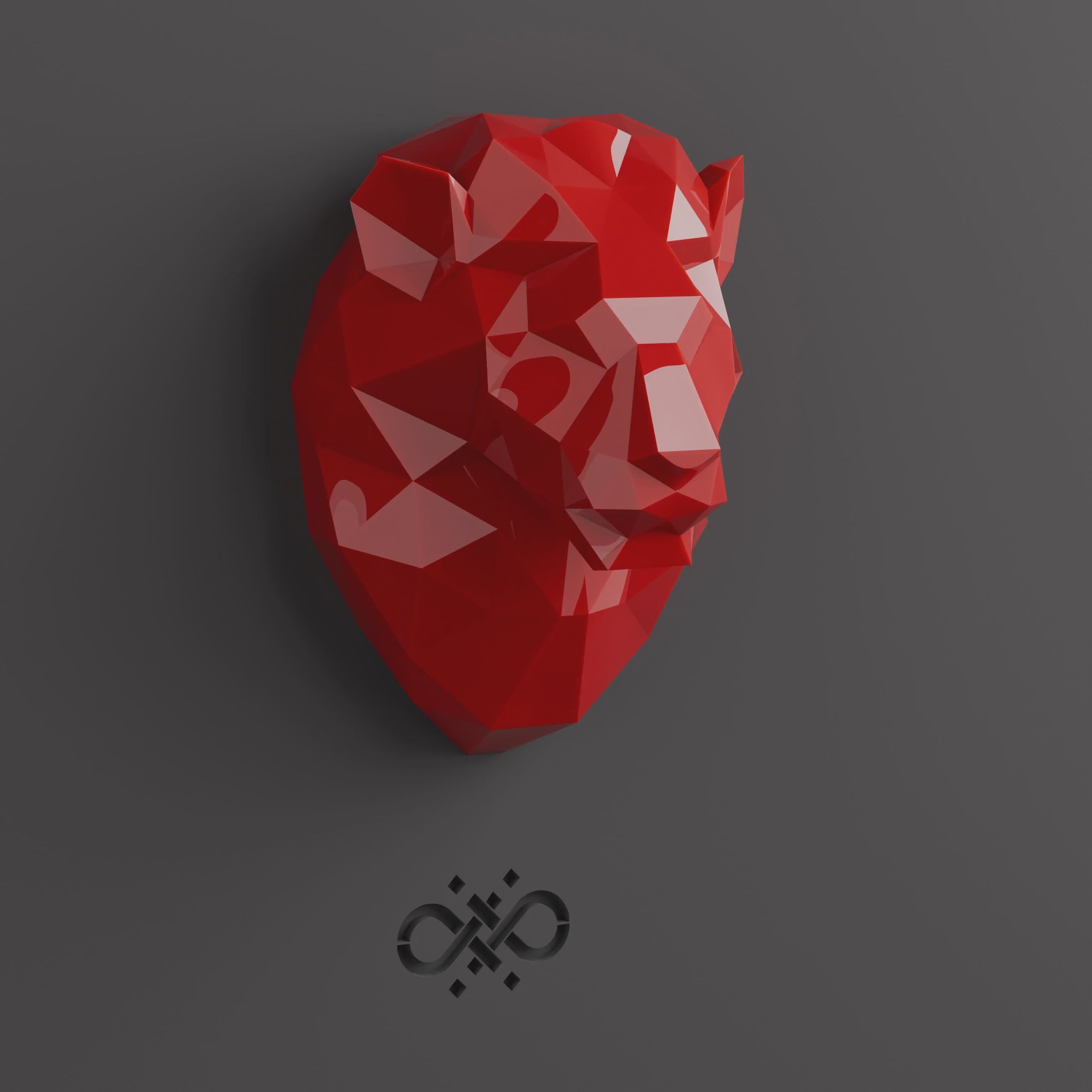 Sculpture Tête de Lion Géométrique