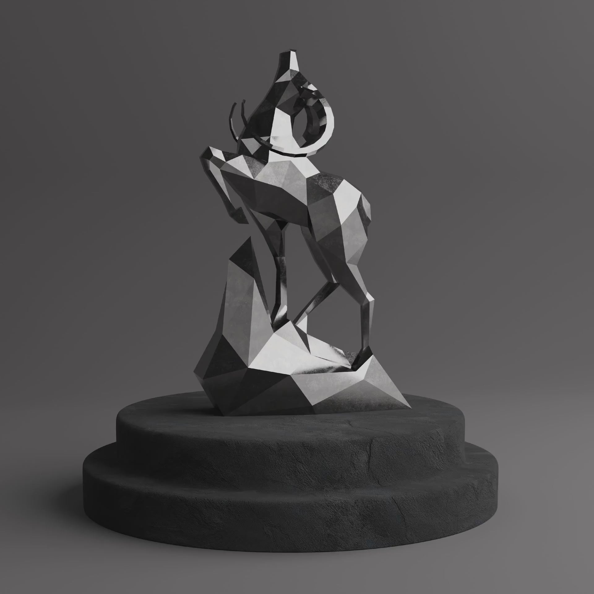 Sculpture Cerf Polygone Majestueuse