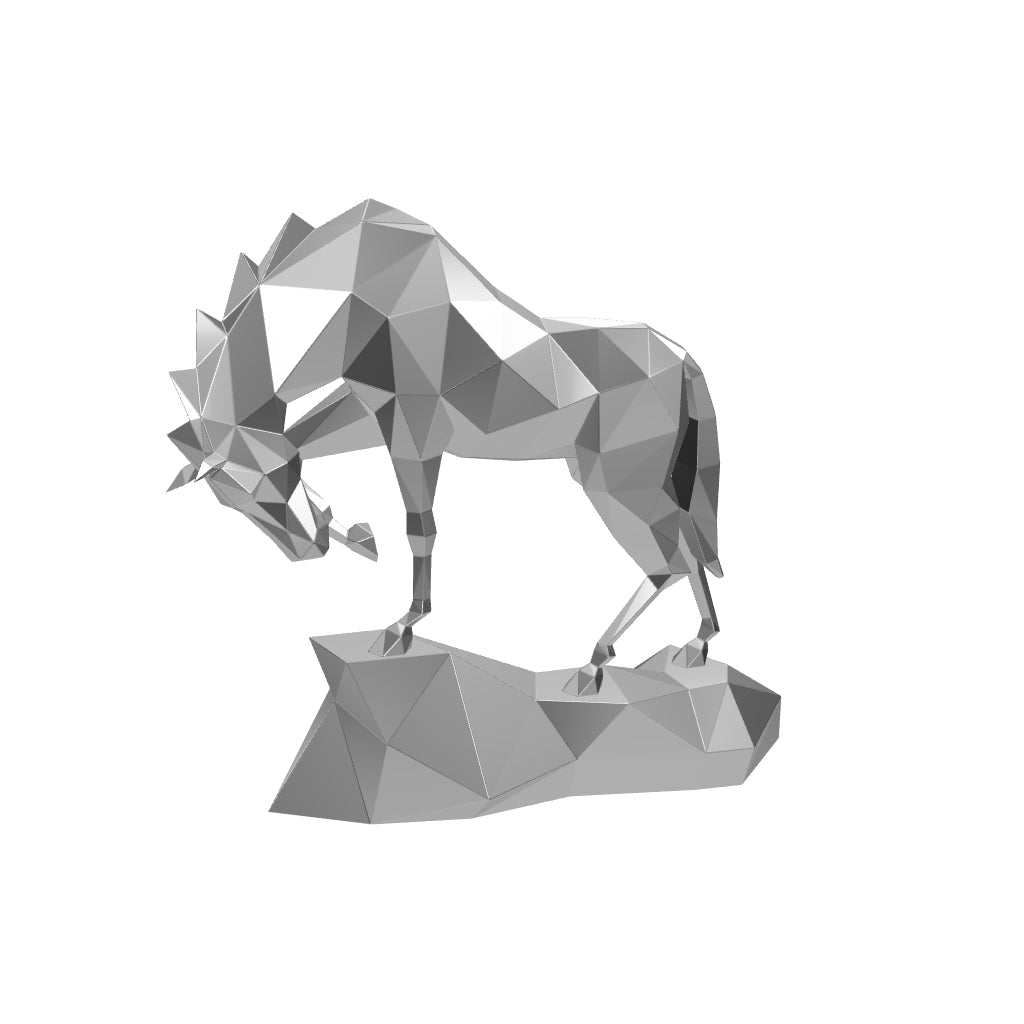 Sculpture cheval Polygone en Inox