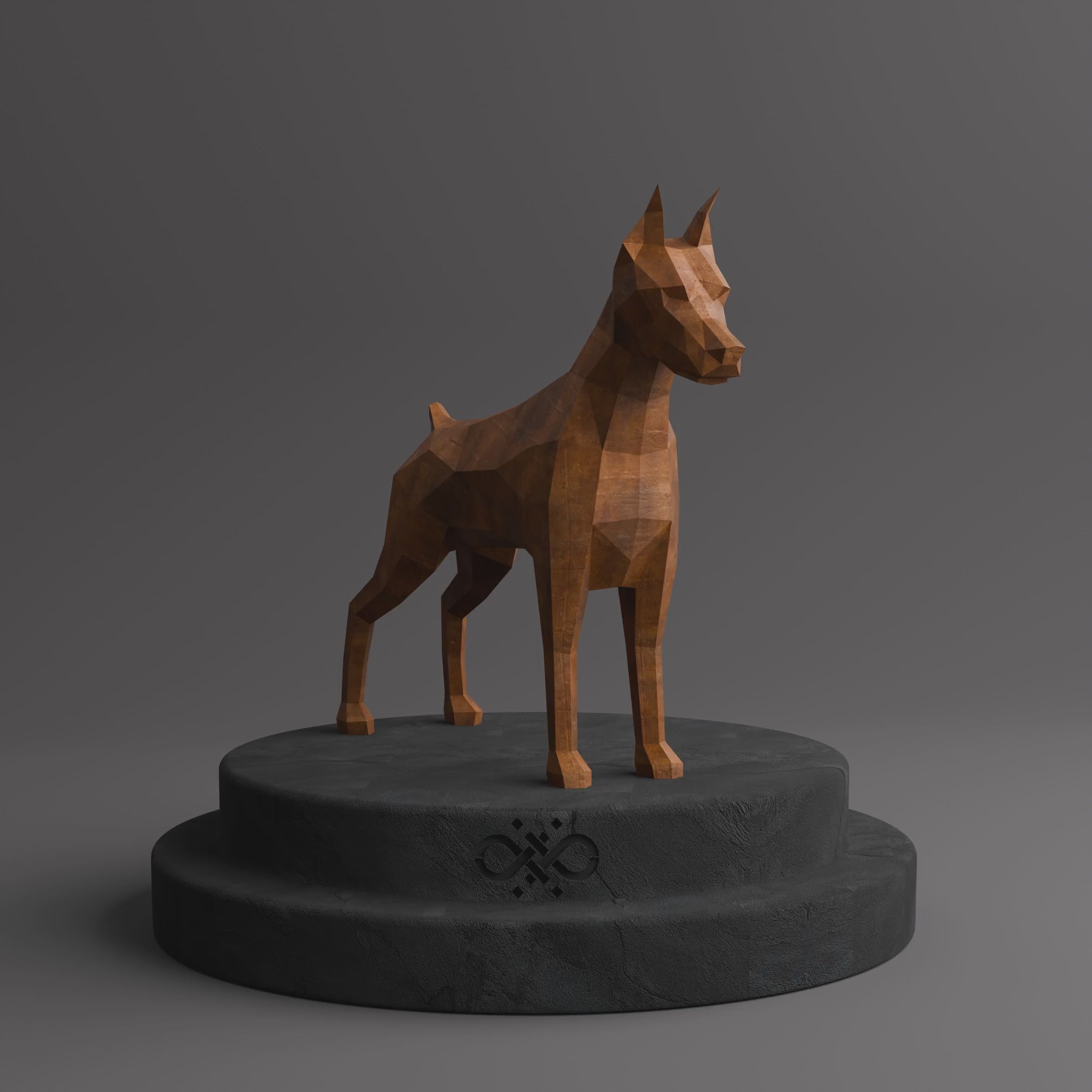 Sculpture Doberman Polygone