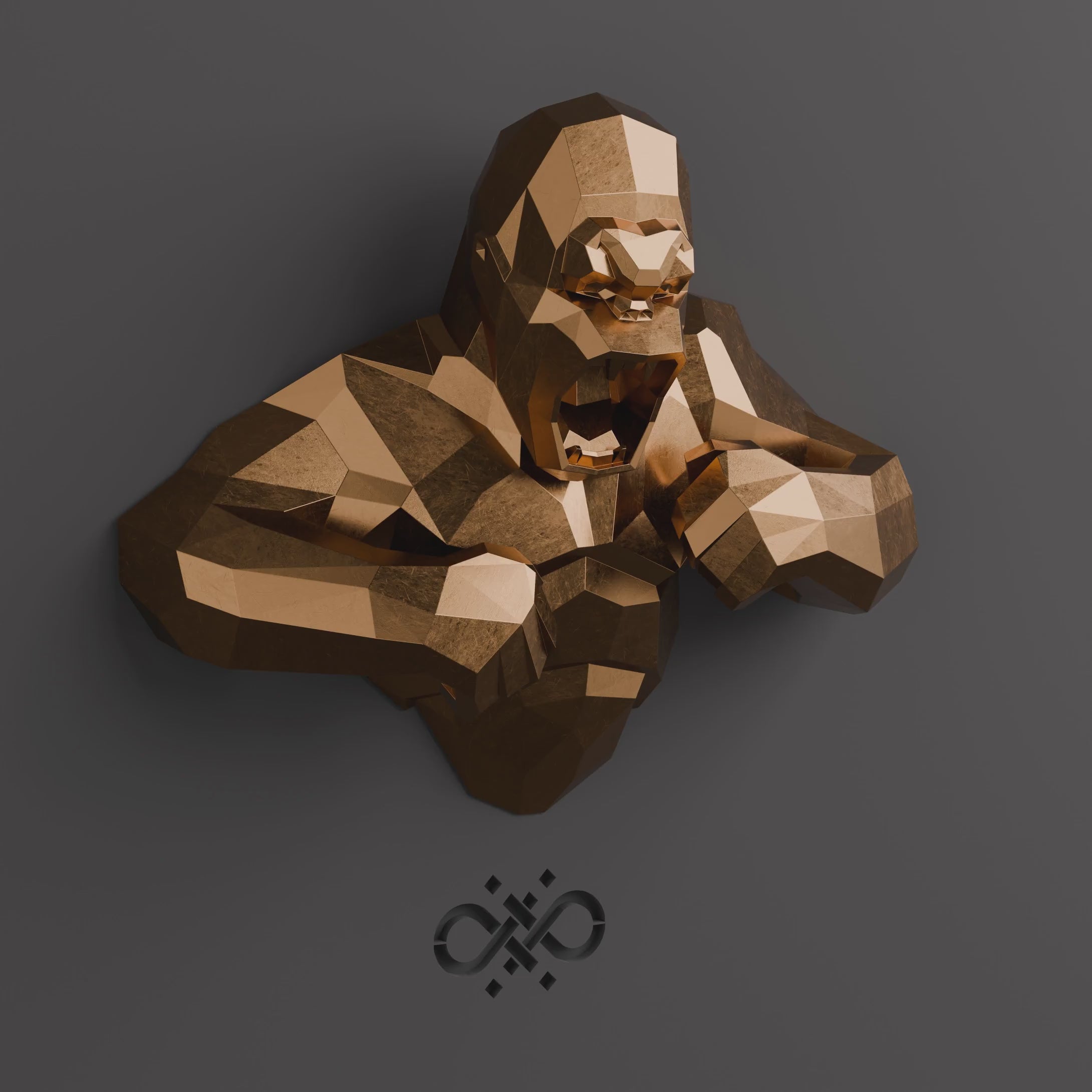 Sculpture Torse de King Kong Polygone