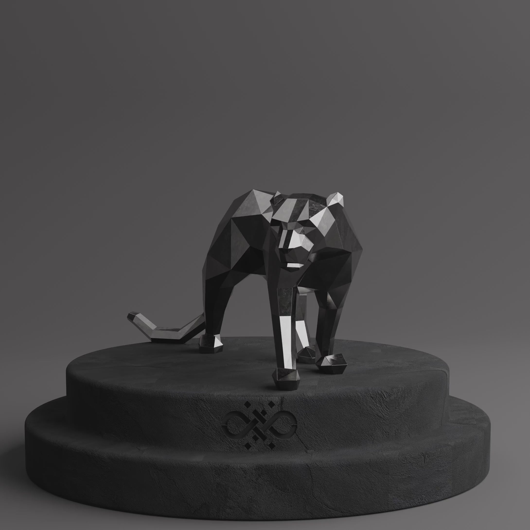 Sculpture Panthère Polygone