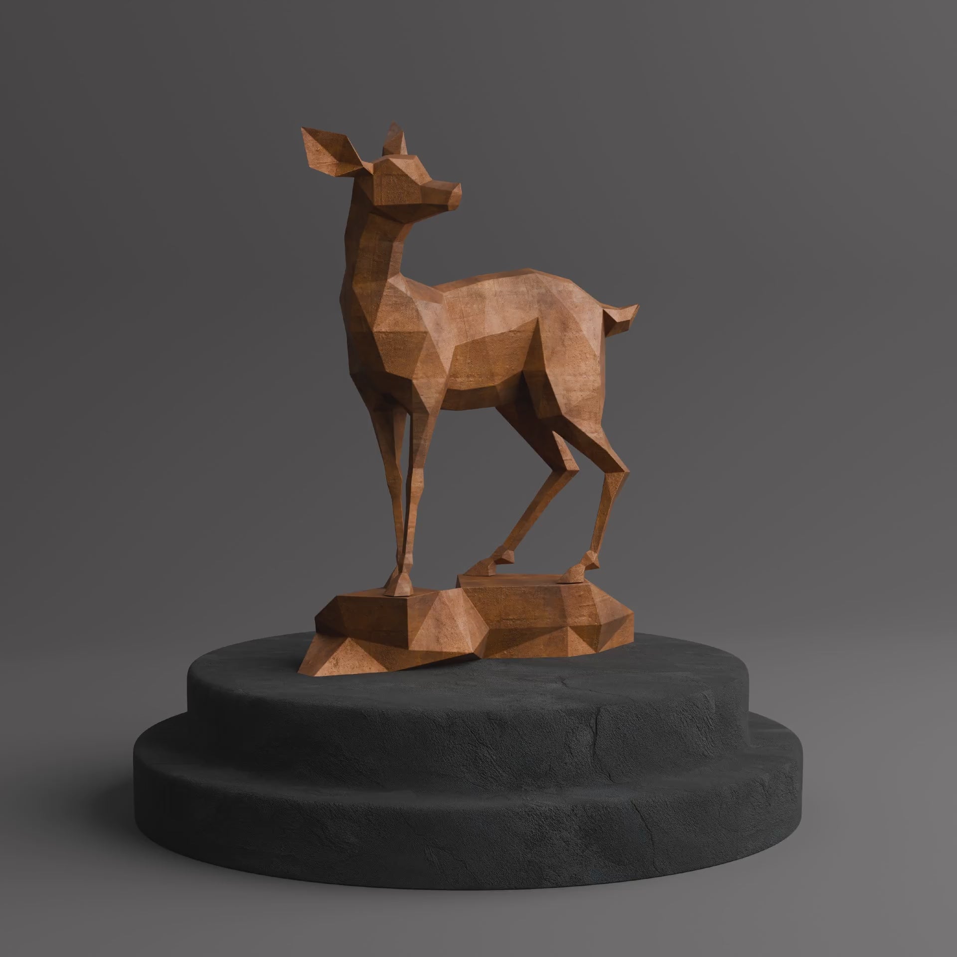 Sculpture Gazelle en Acier Corten