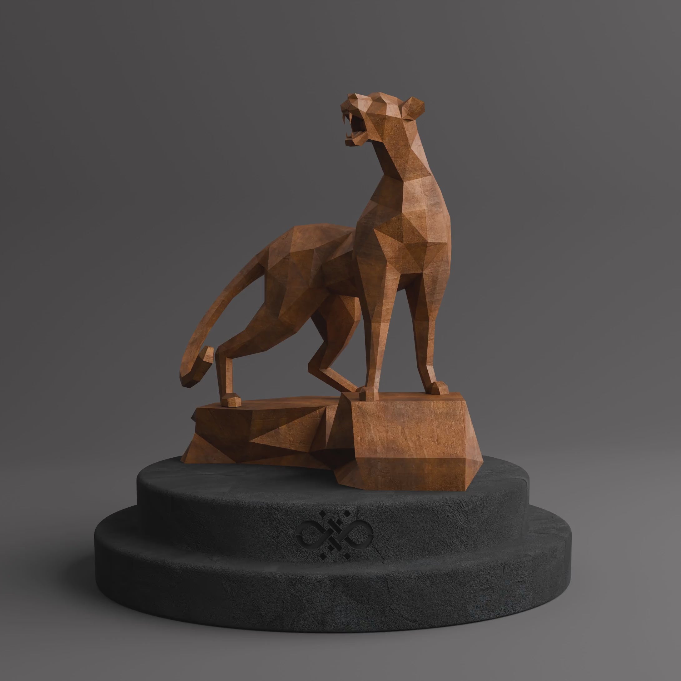 Sculpture Guépard en Acier Corten