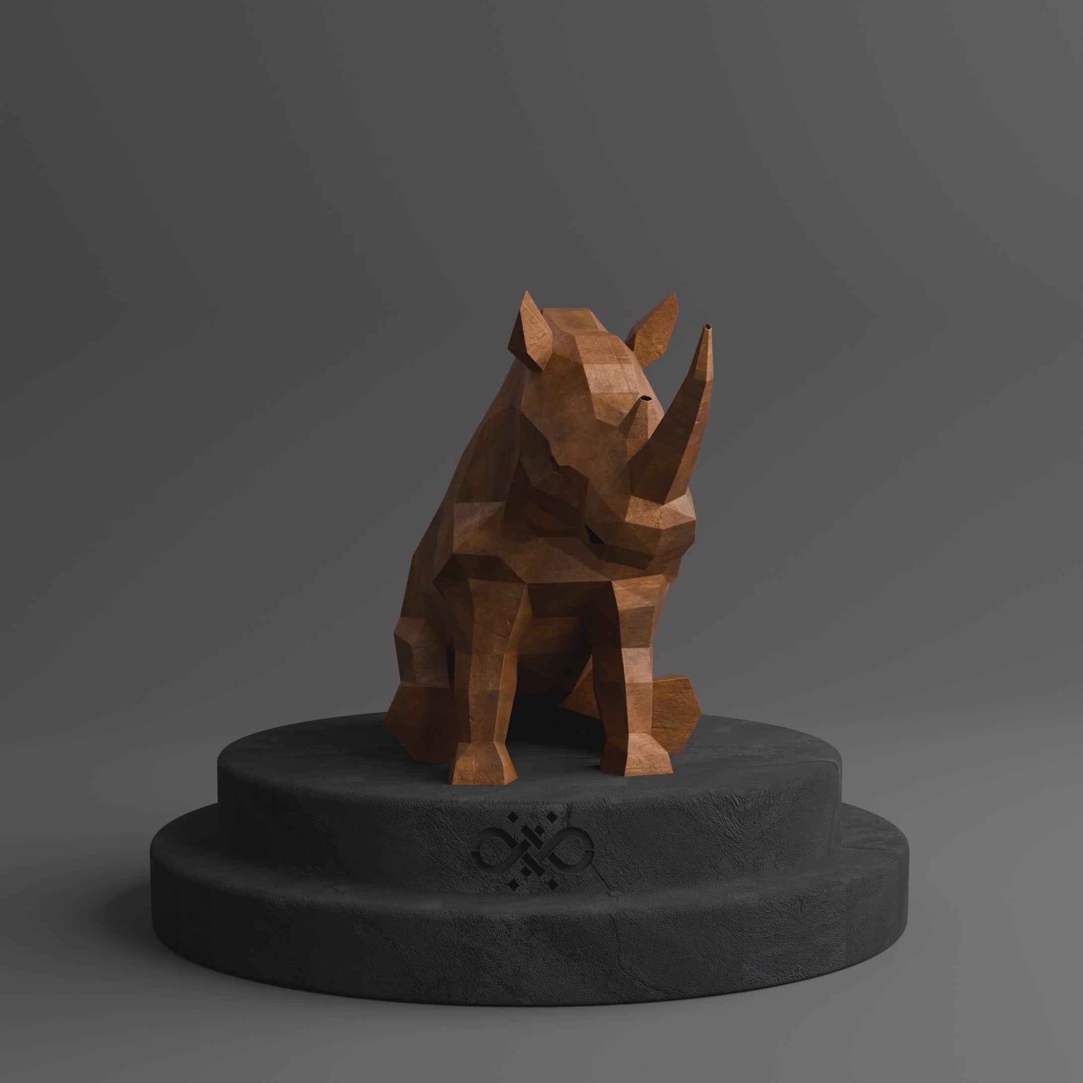 Sculpture Rhinocéros Contemporaine