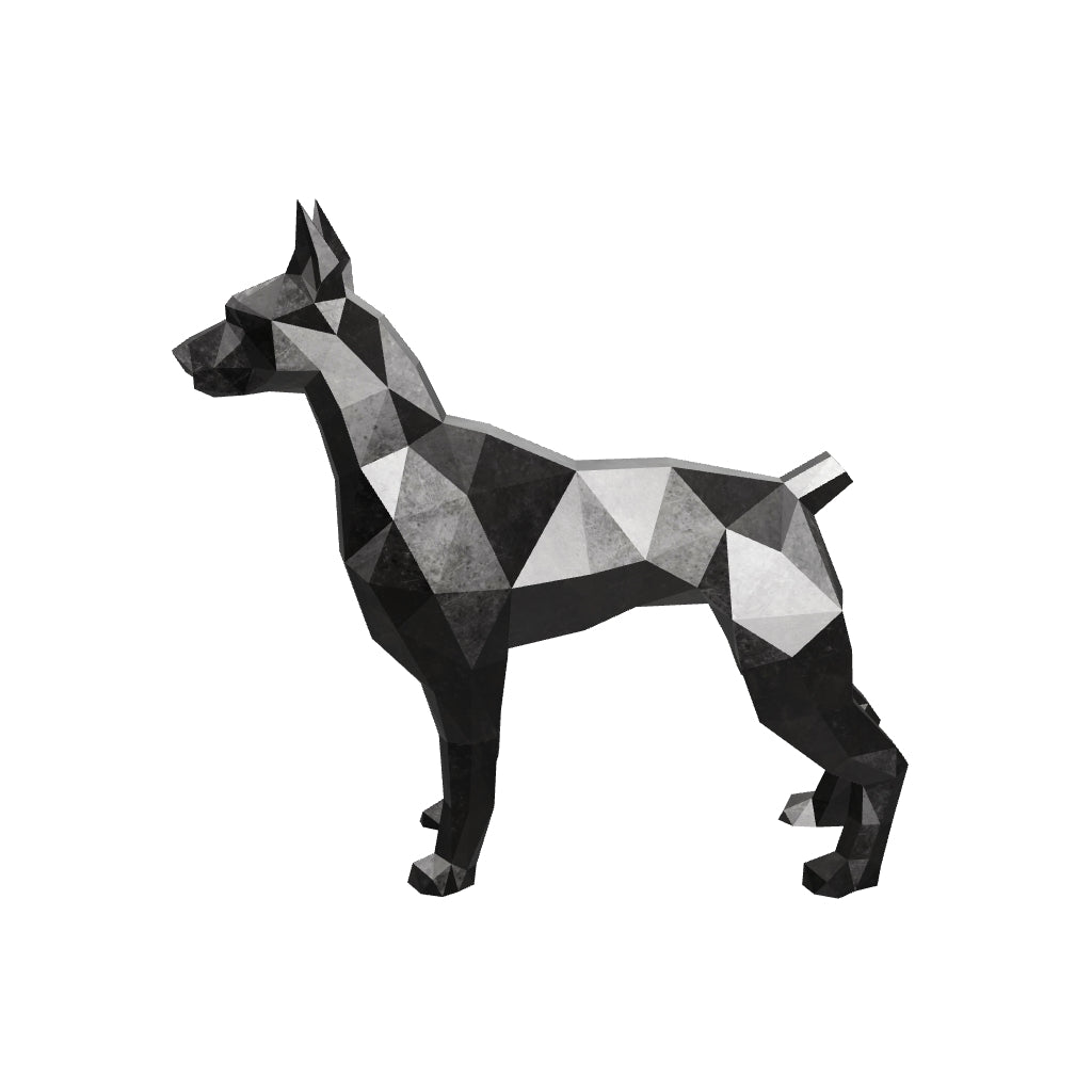Statue Doberman Polygone