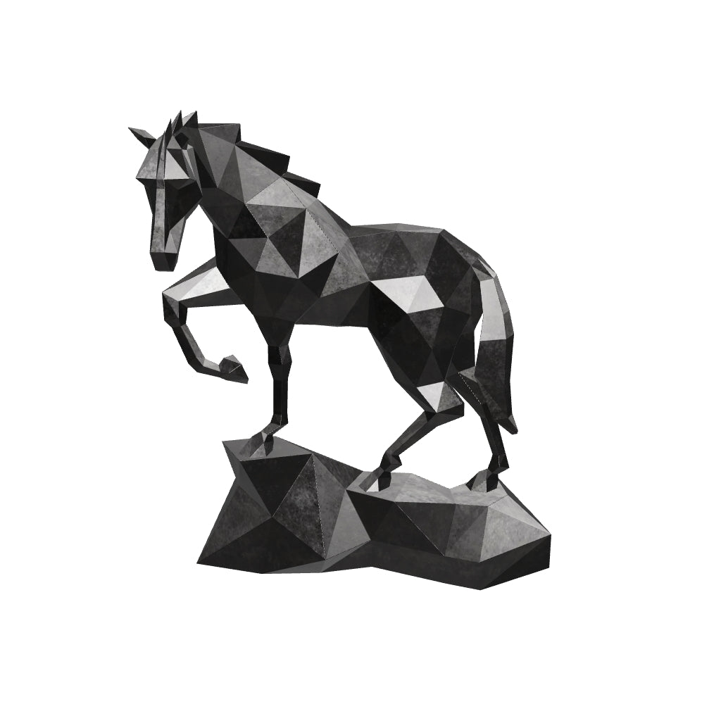 Sculpture Origami Cheval Métallique