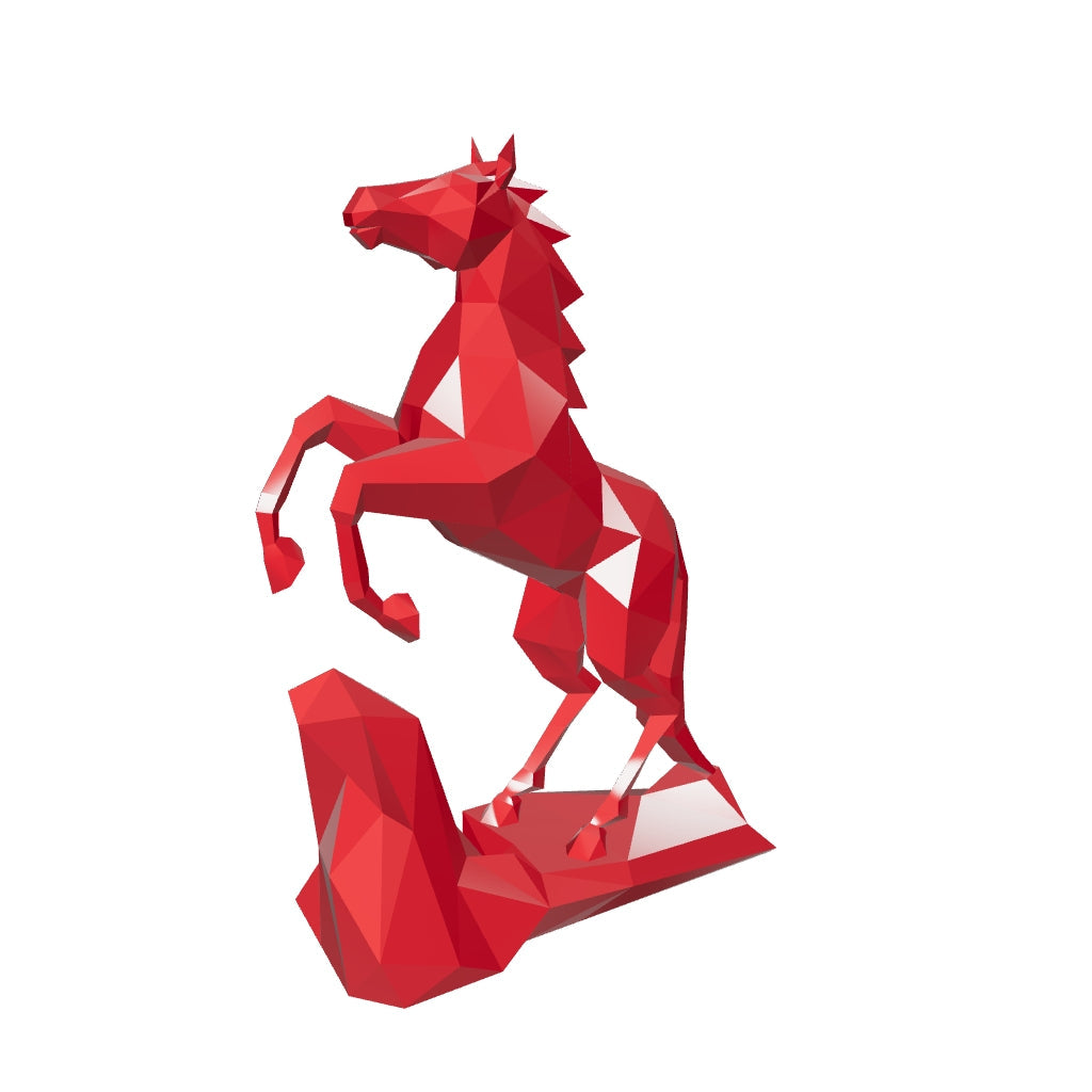 Sculpture Cheval Style Origami Polygone