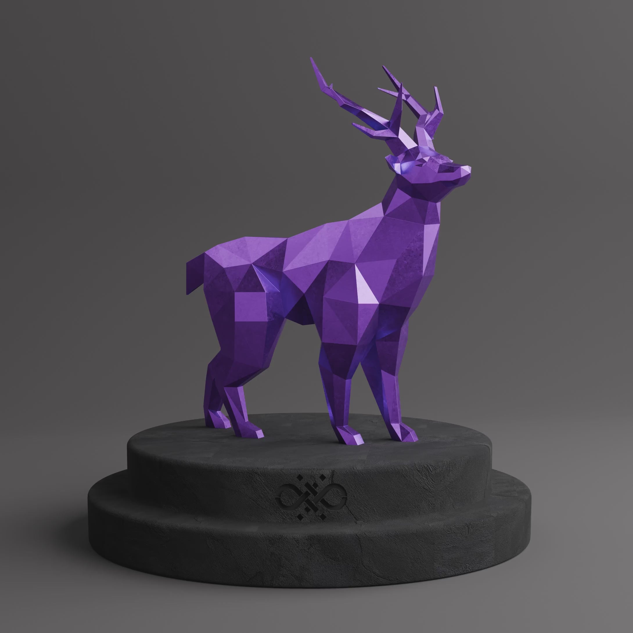 Statue de Cerf Géométrique