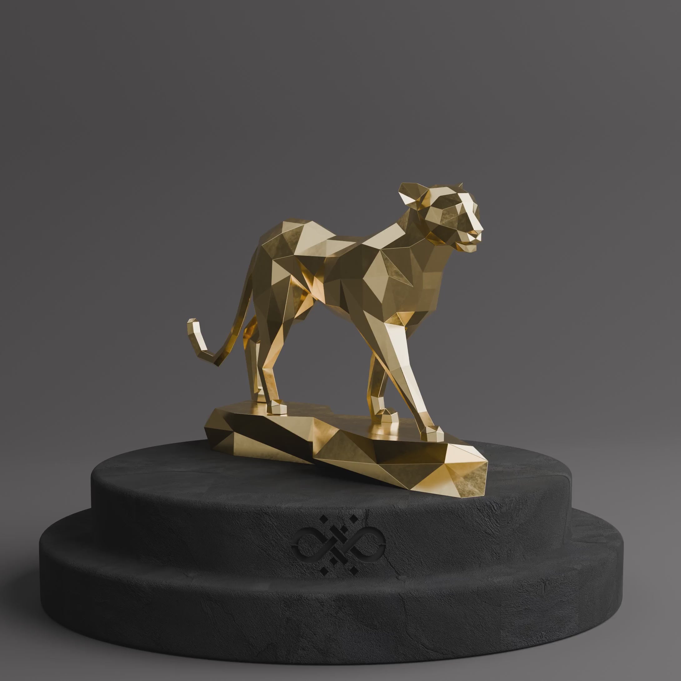 Sculpture Origami Panthère