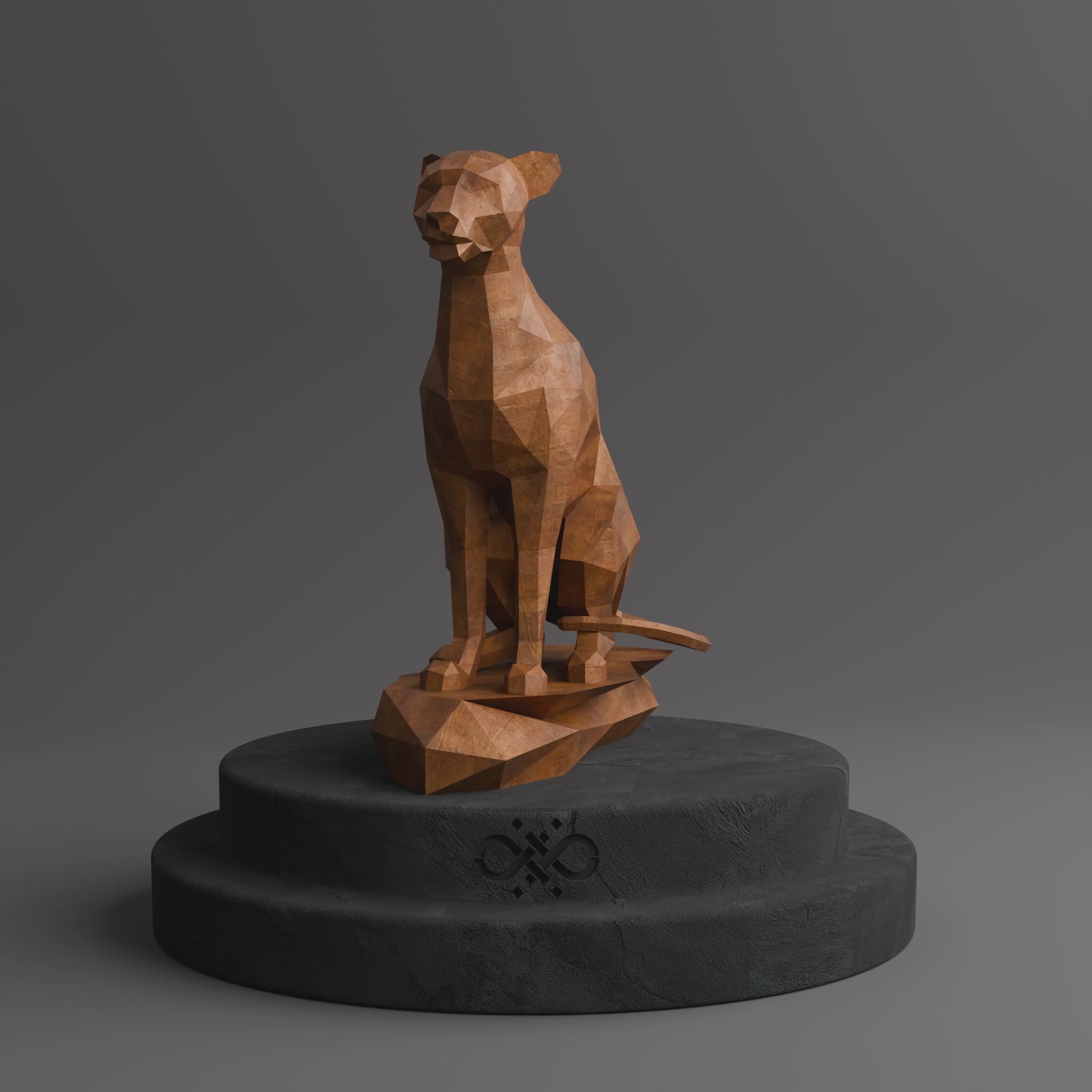 Sculpture Origami Panthère Assise