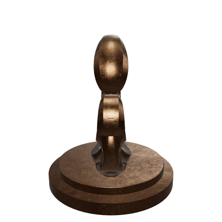 Sculpture bronze, bois, verre