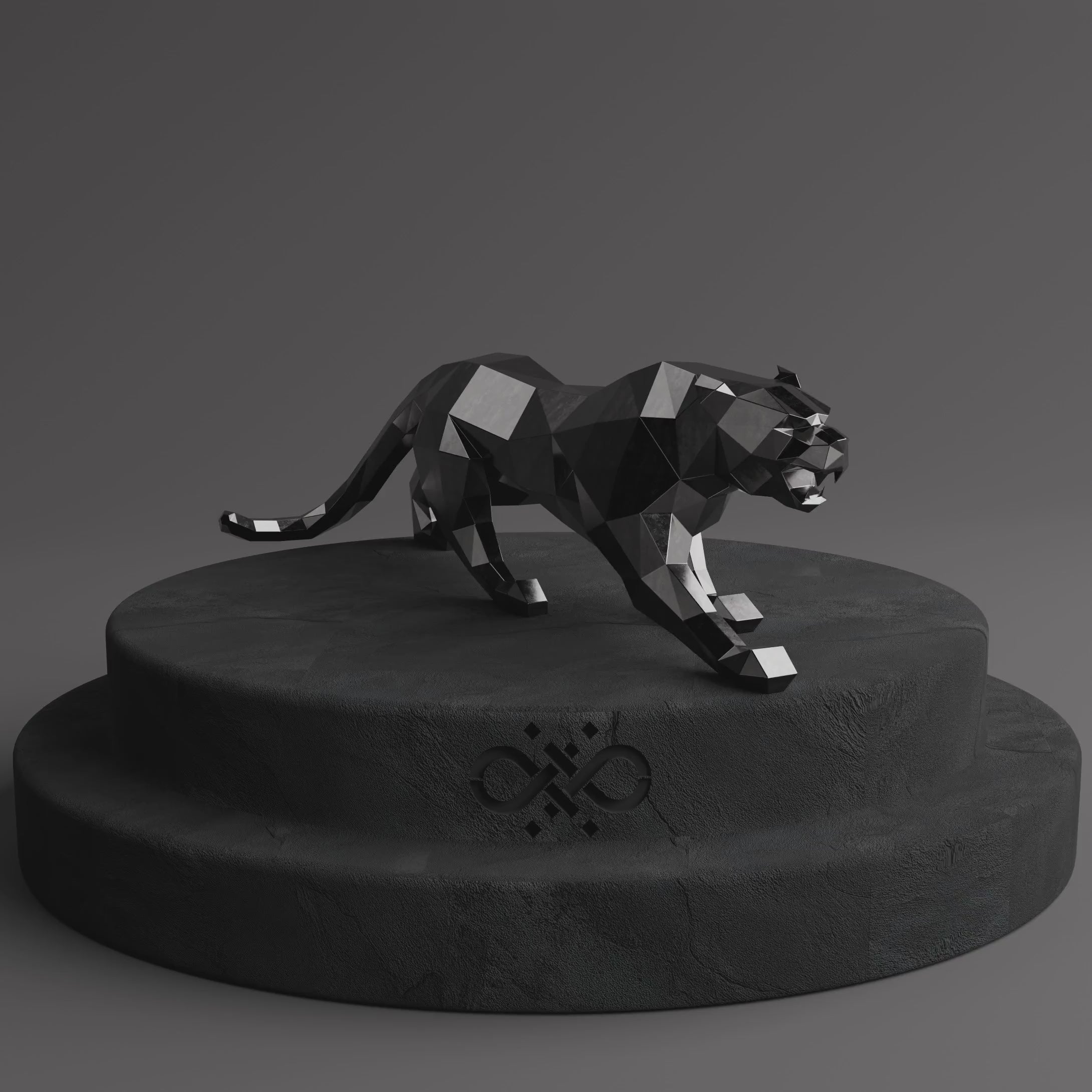 Statue Panthère Design Géométrique