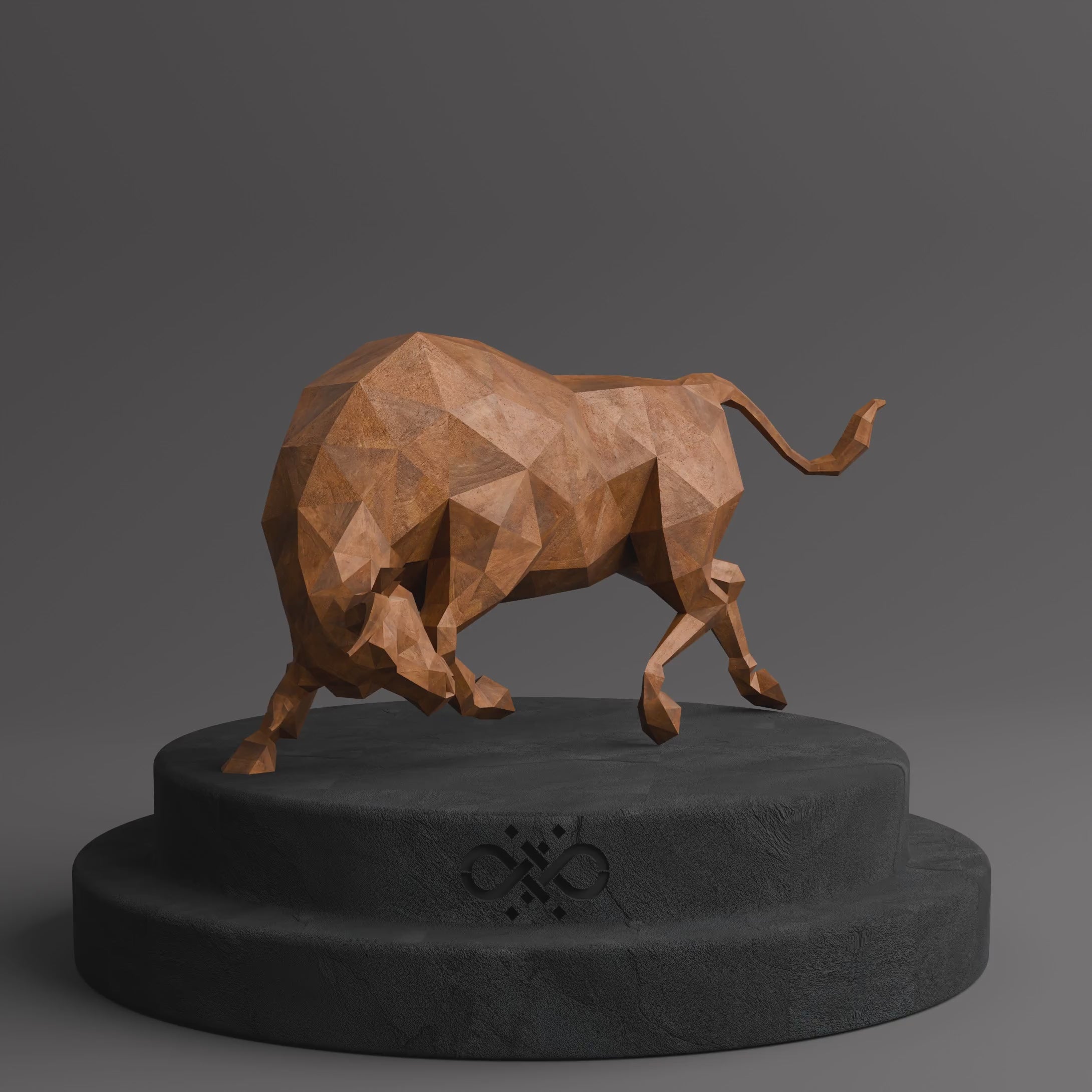 Sculpture de Taureau en Acier Corten