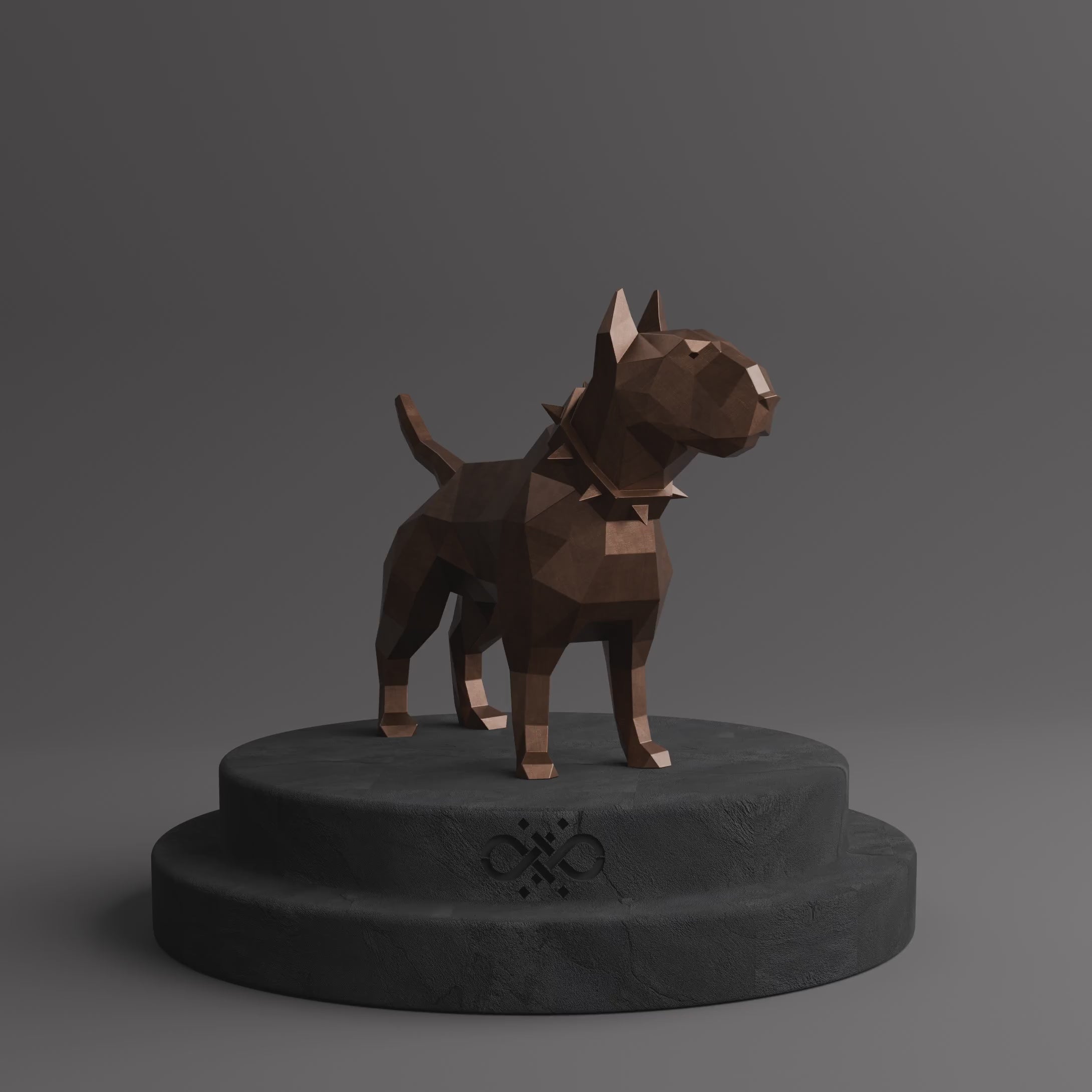 Sculpture Origami de Bull Terrier