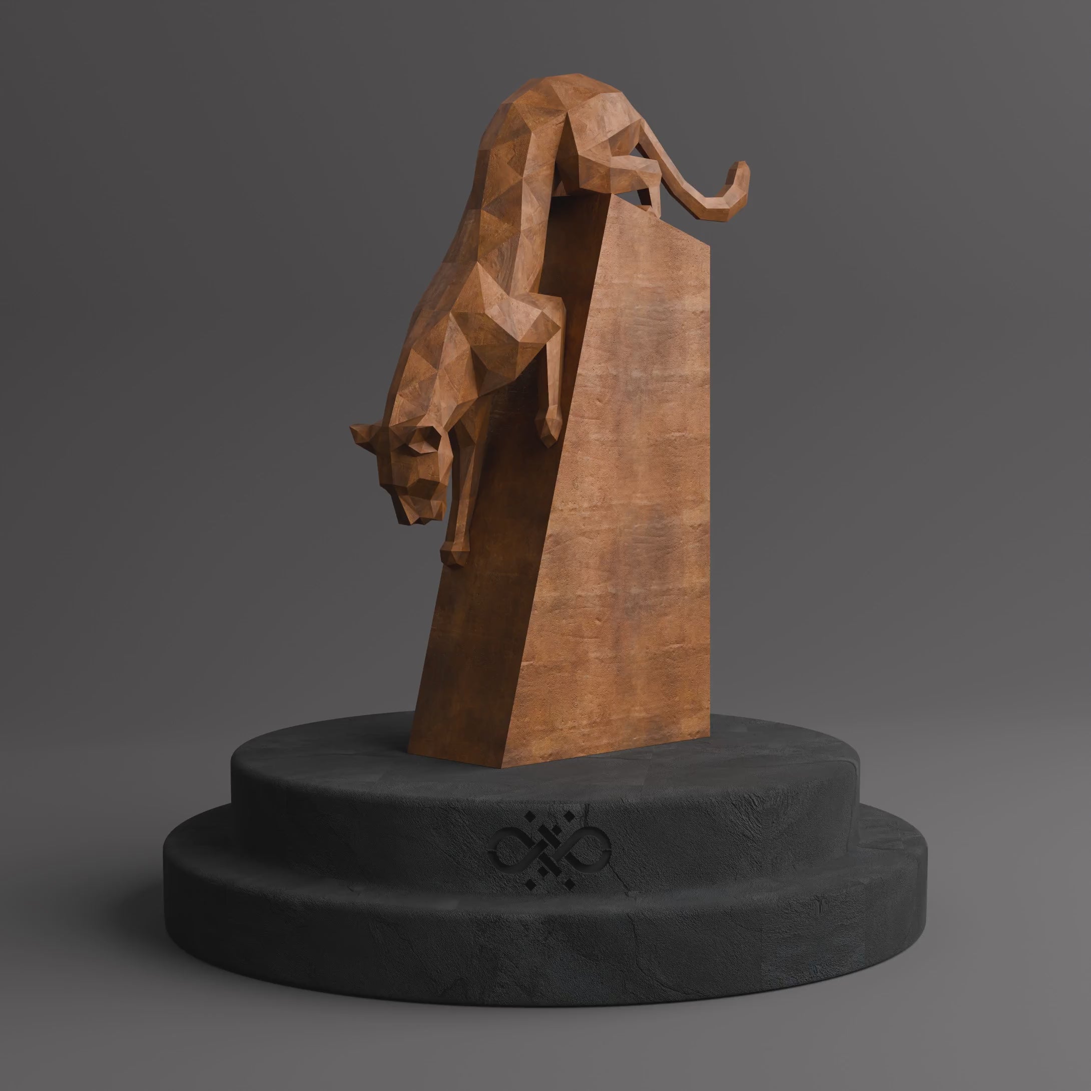 Sculpture Origami Panthère en Descente