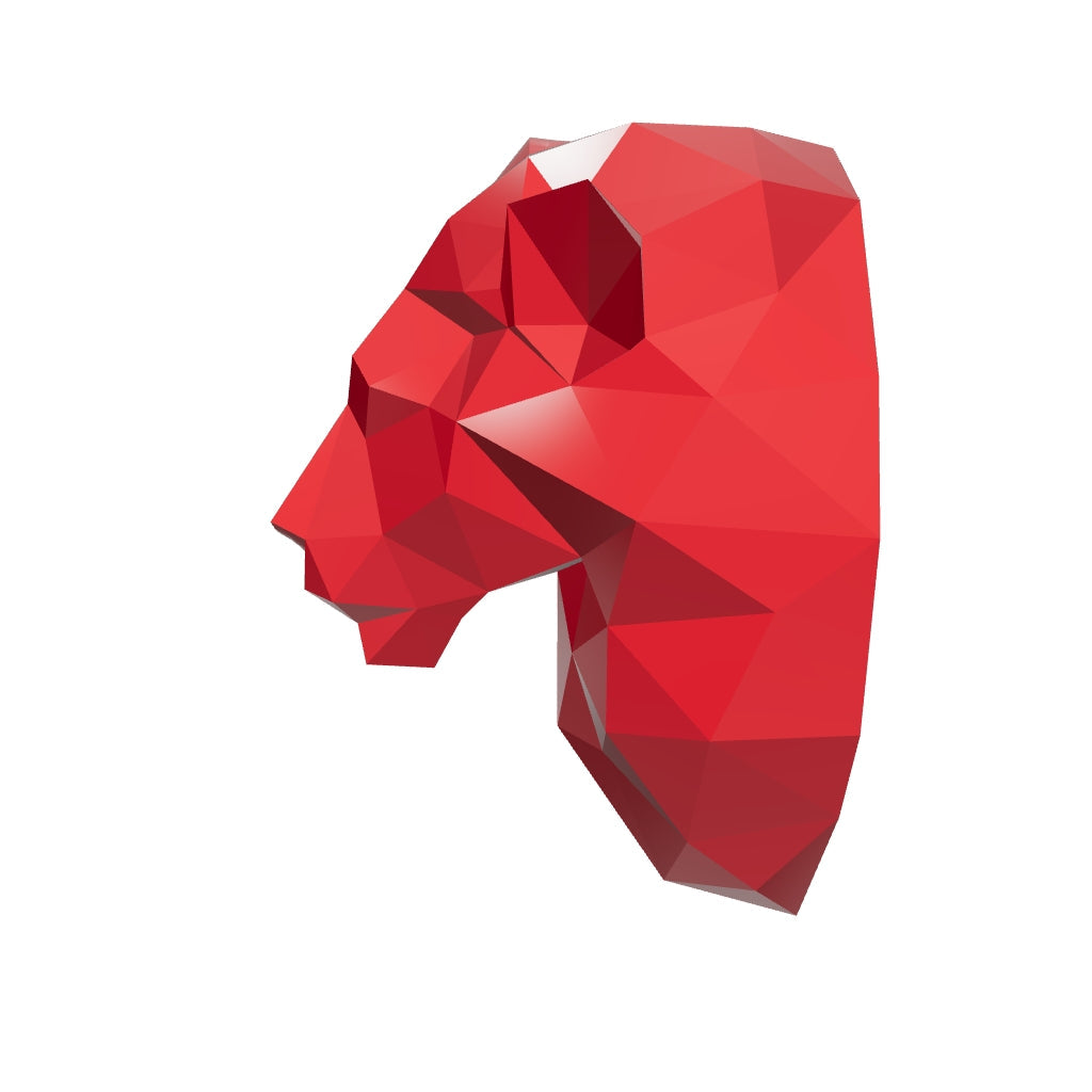 Sculpture Tête de Lion Géométrique