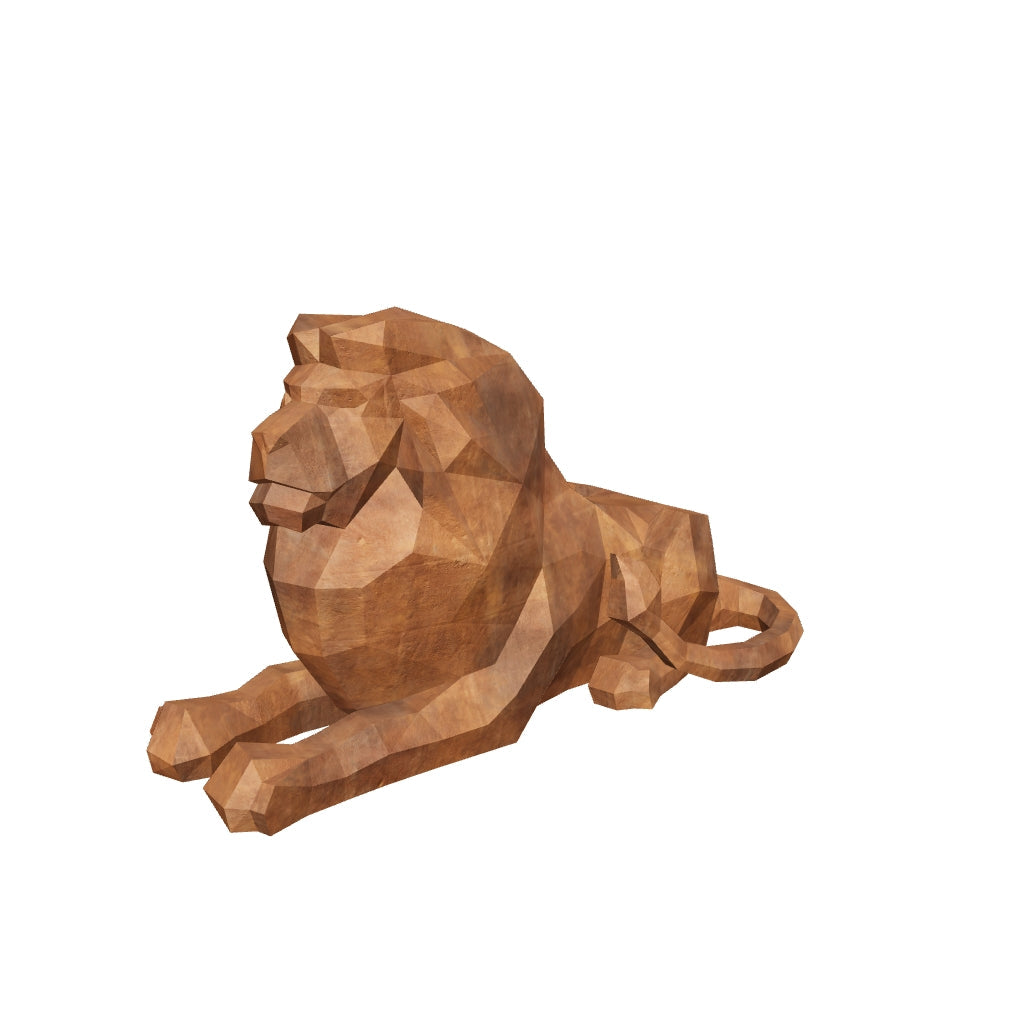 Sculpture Lion Couché en Corten