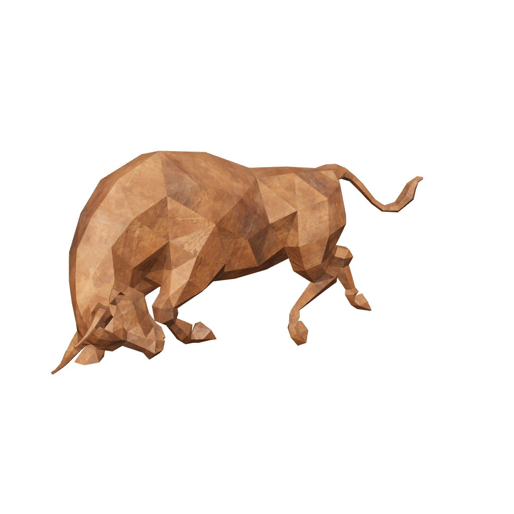 Sculpture de Taureau en Acier Corten