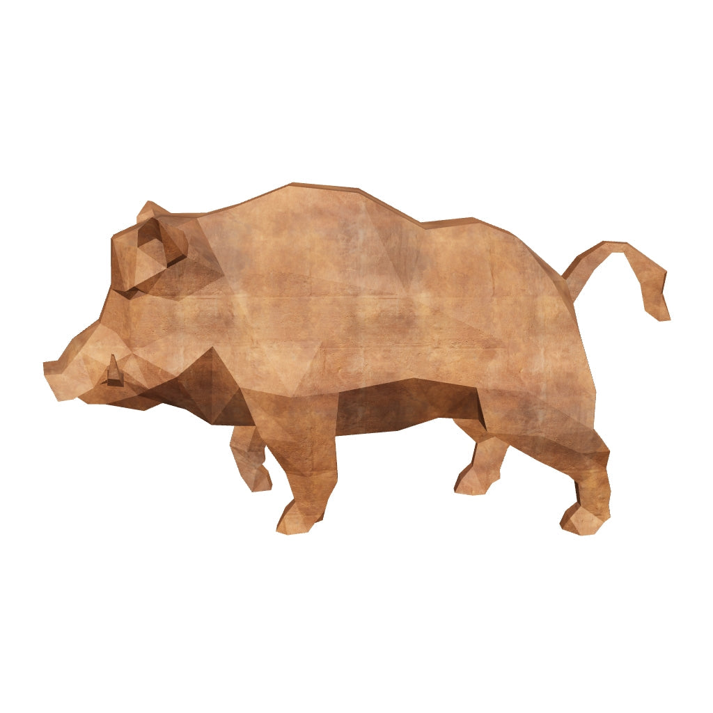 Sulpture en Acier Corten de Sanglier Sauvage