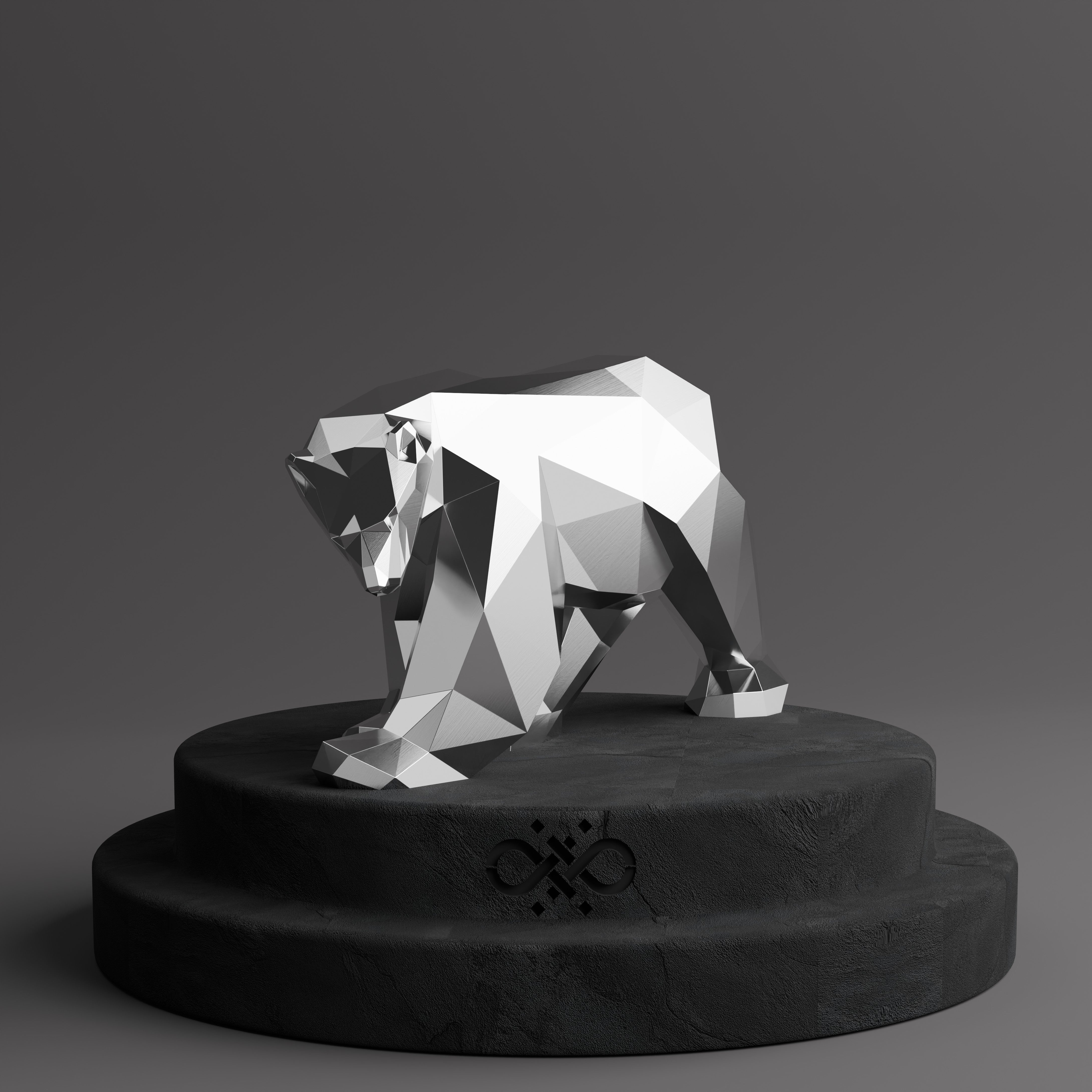 Sculpture Polygone Ours - Sculpture Origami