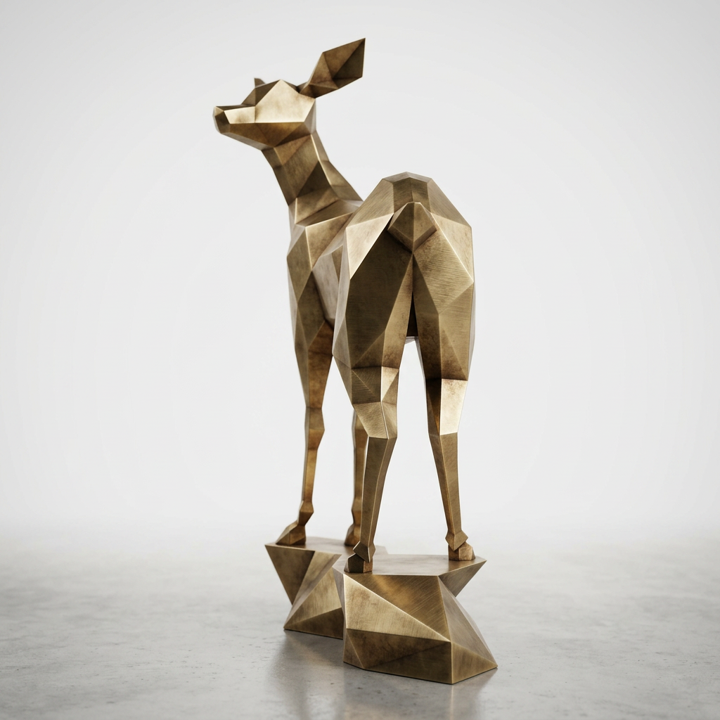 Grande Sculpture Gazelle - Sculpture Origami