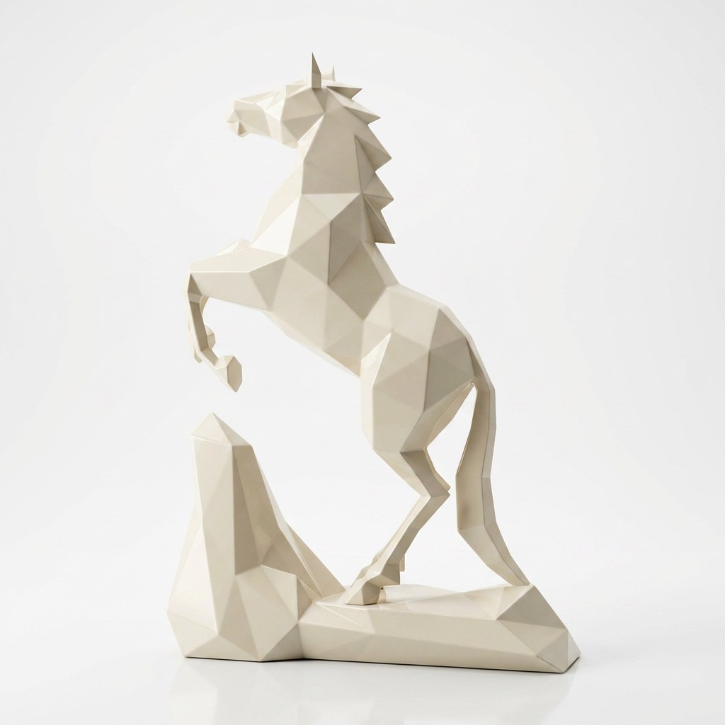 Petite Sculpture Cheval Style Origami Polygone - Sculpture Origami
