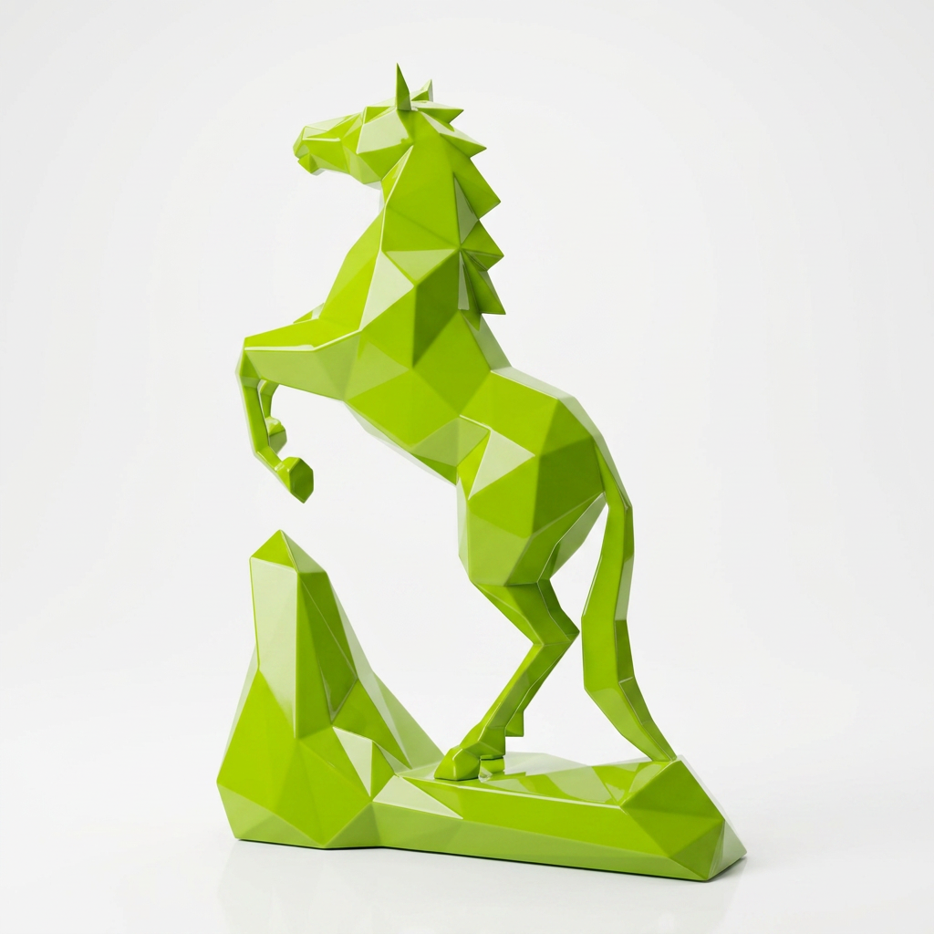 Petite Sculpture Cheval Style Origami Polygone - Sculpture Origami