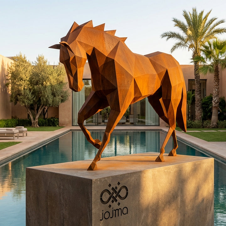 Petite Sculpture Cheval Polygone - Sculpture Origami