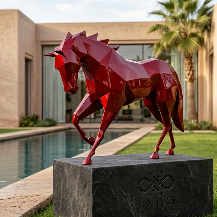 Petite Sculpture Cheval Polygone - Sculpture Origami