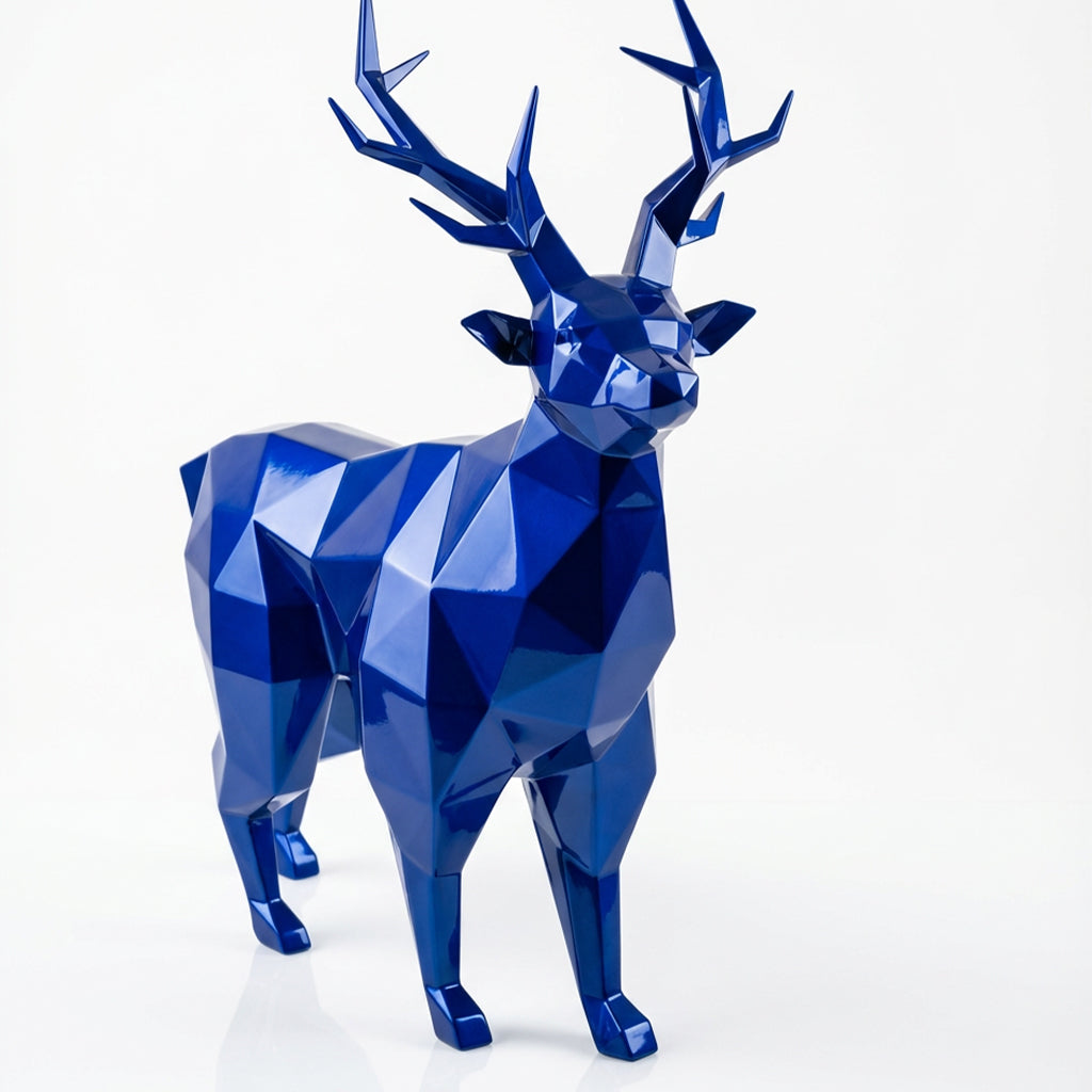 Grande Statue de Cerf Géométrique - Sculpture Origami