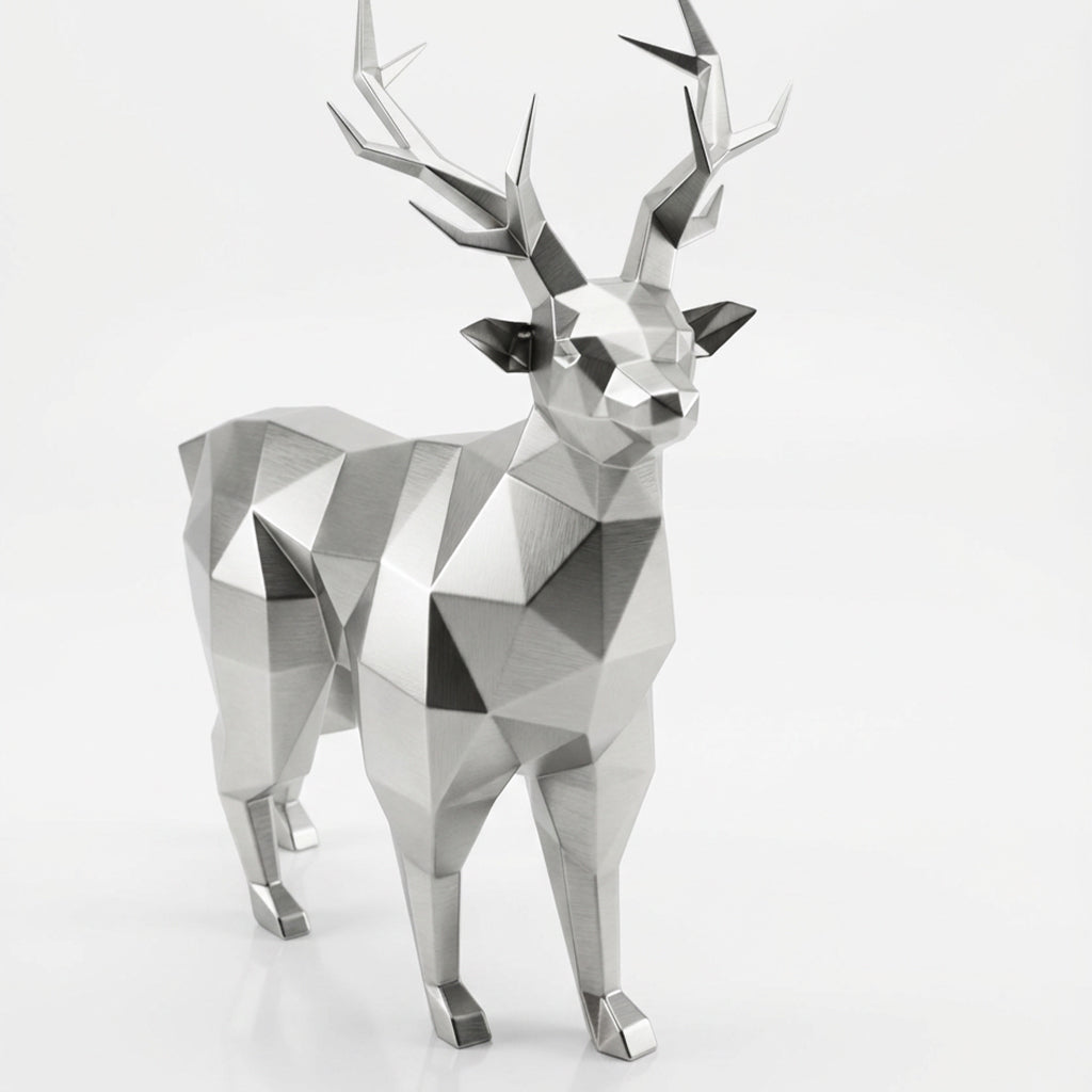 Grande Statue de Cerf Géométrique - Sculpture Origami
