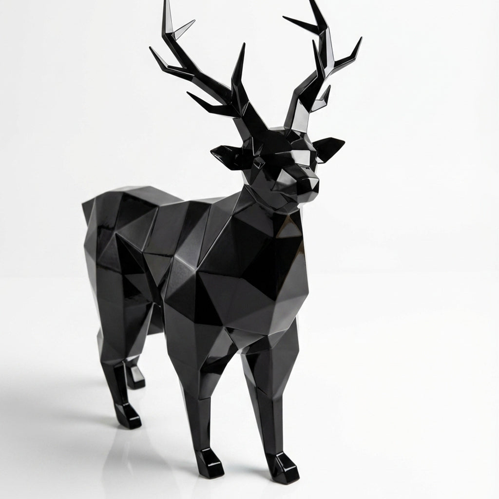 Grande Statue de Cerf Géométrique - Sculpture Origami