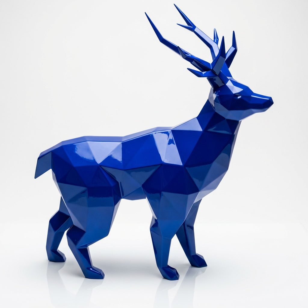 Grande Statue de Cerf Géométrique - Sculpture Origami