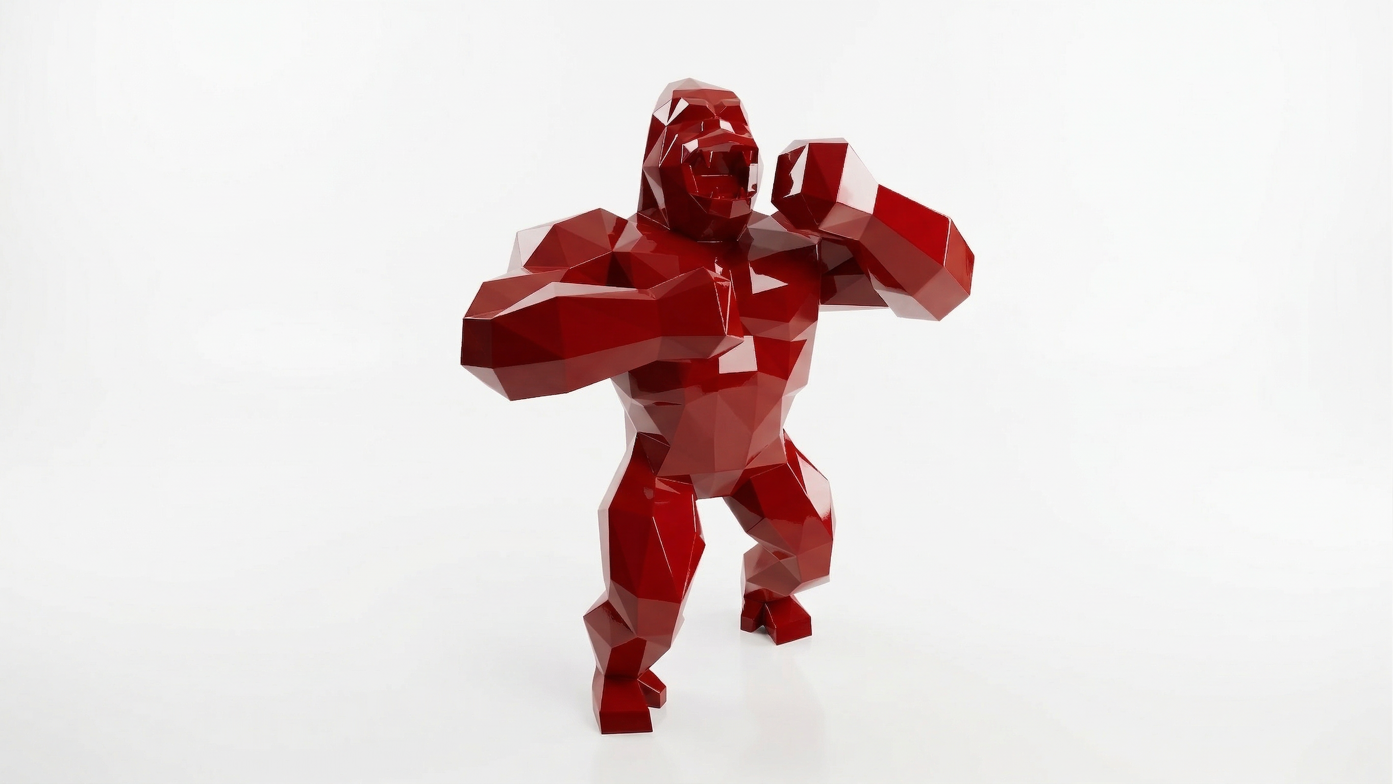 Grande Sculpture King Kong Polygone - Sculpture Origami